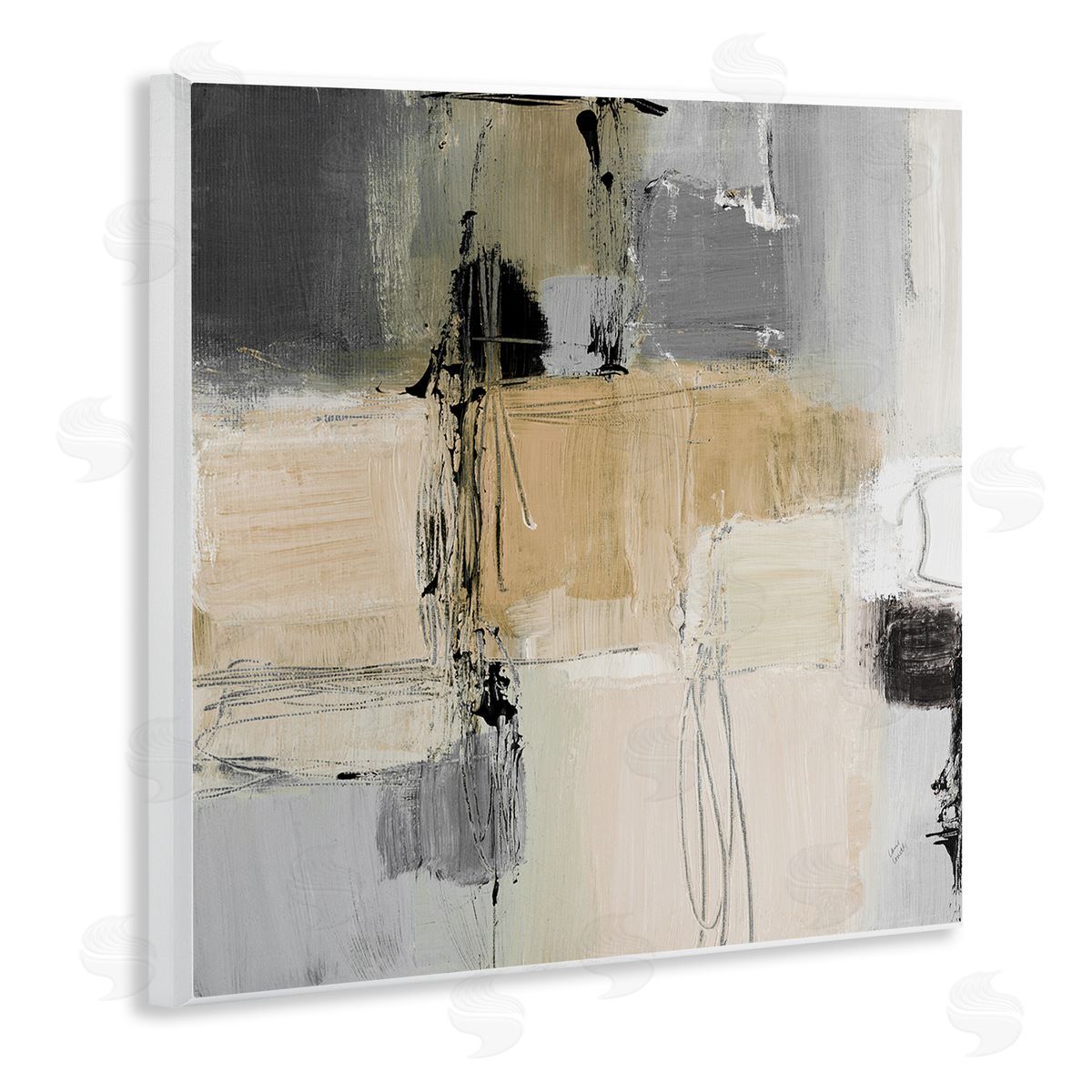 Tan and Grey Rustic Collage Wood Plaque Wall Art, Home Decor by Lanie Loreth