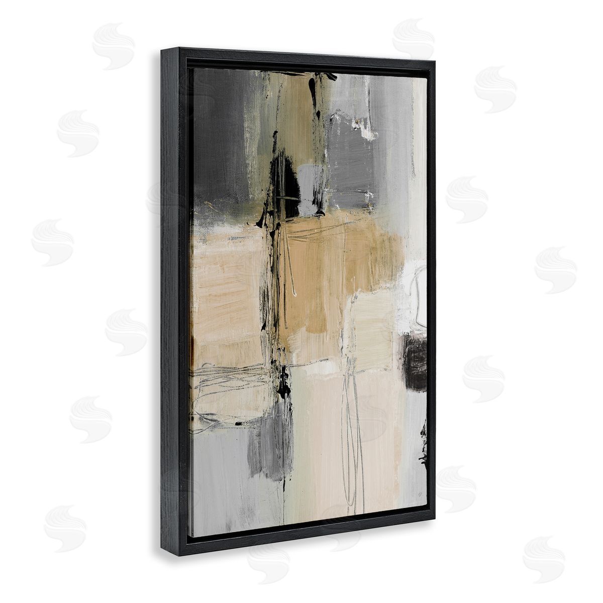 Lanie Loreth Rustic Organic Abstraction Black Floating Frame Canvas Wall Art Print