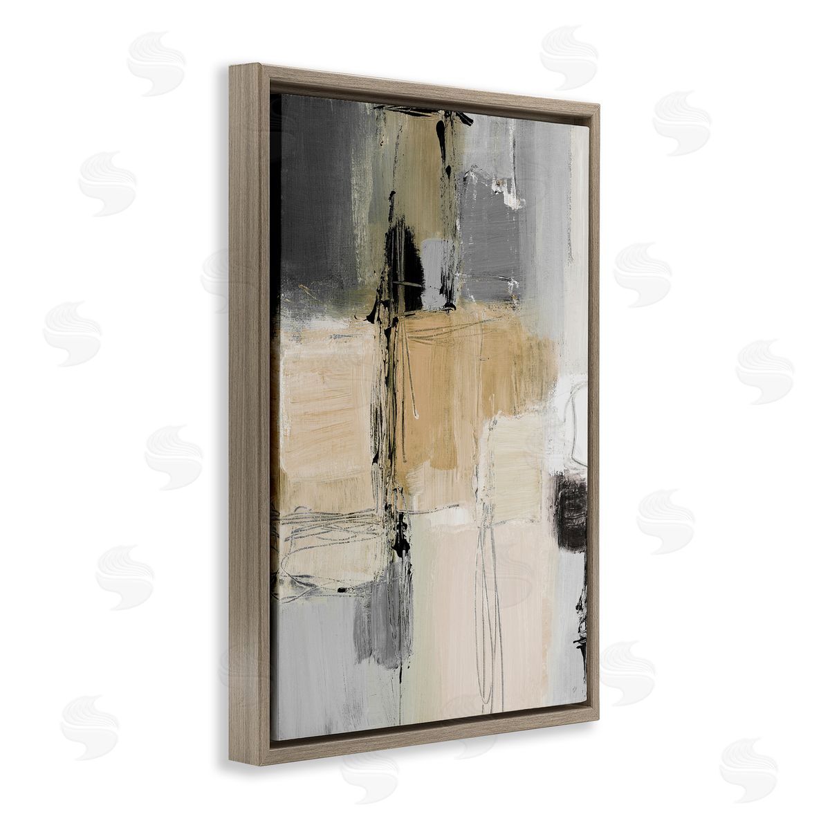 Lanie Loreth Rustic Organic Abstraction Brown Floating Frame Canvas Wall Art Print