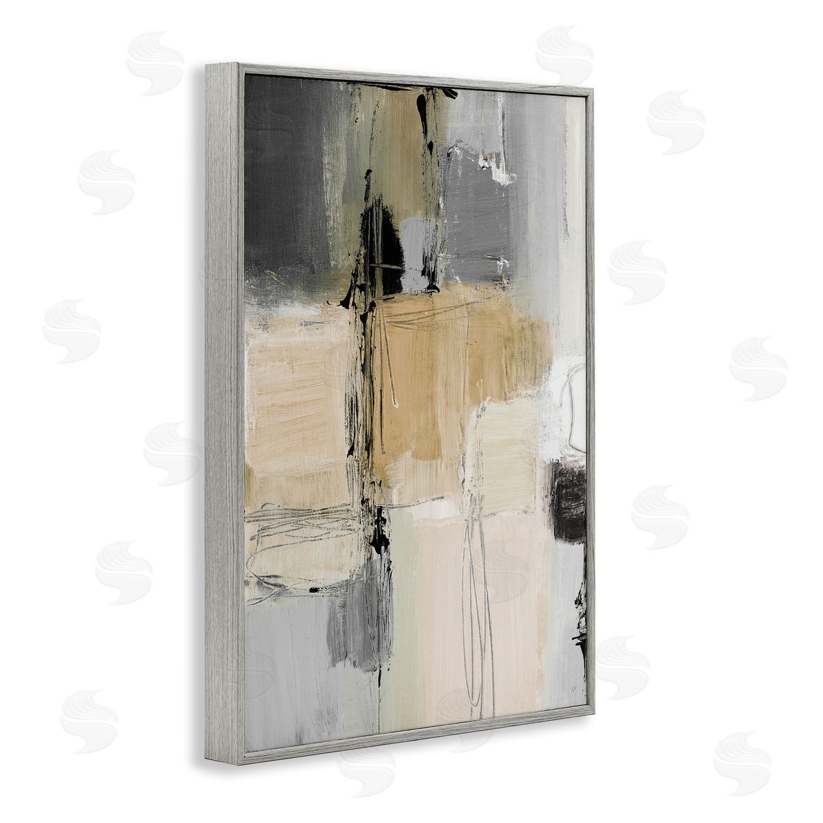 Lanie Loreth Rustic Organic Abstraction Gray Framed Giclee Wall Art Print