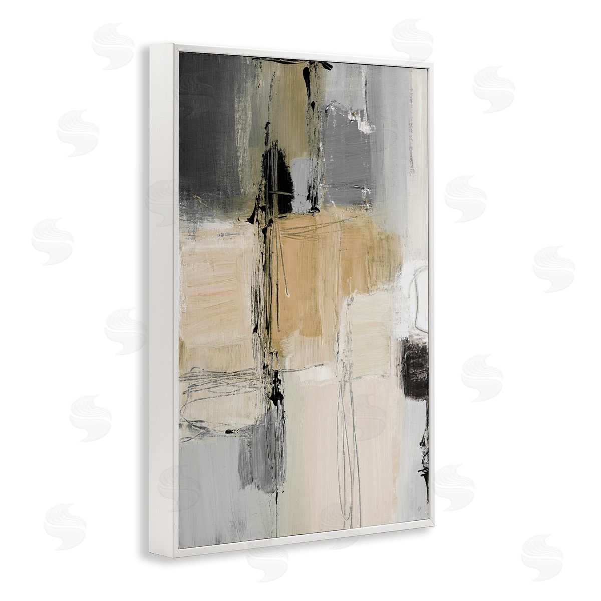 Lanie Loreth Rustic Organic Abstraction White Framed Giclee Wall Art Print