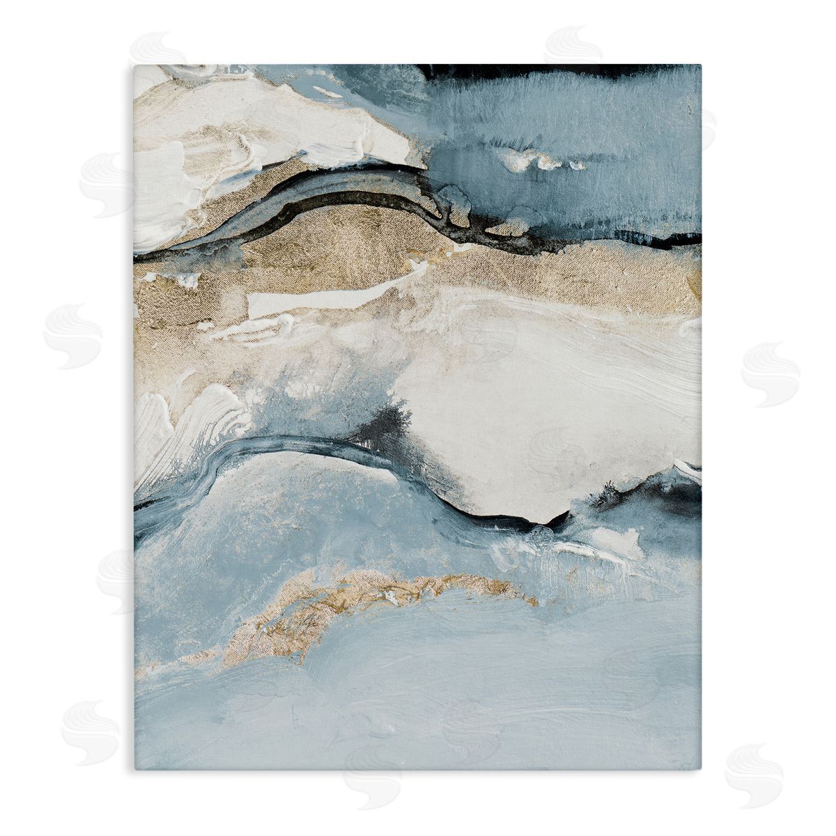 Lanie Loreth Blue Organic Agate Pattern Canvas Wall Art Print