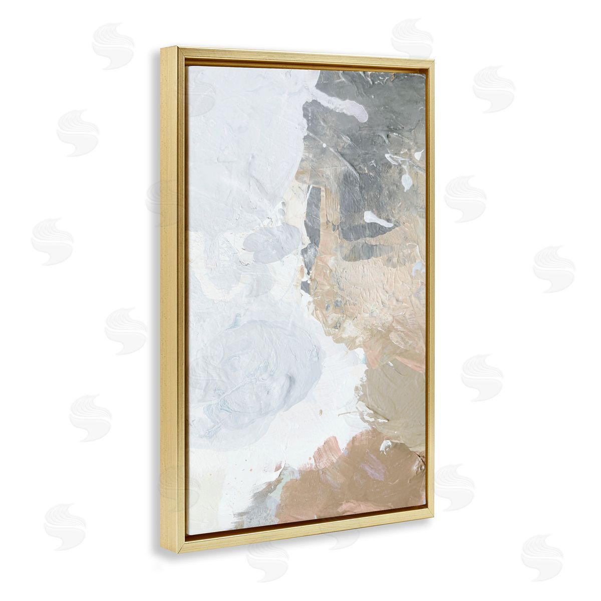Abstract Portrait Illusion Gold Floating Frame Canvas Wall Art, Home Decor by Dan Meneely