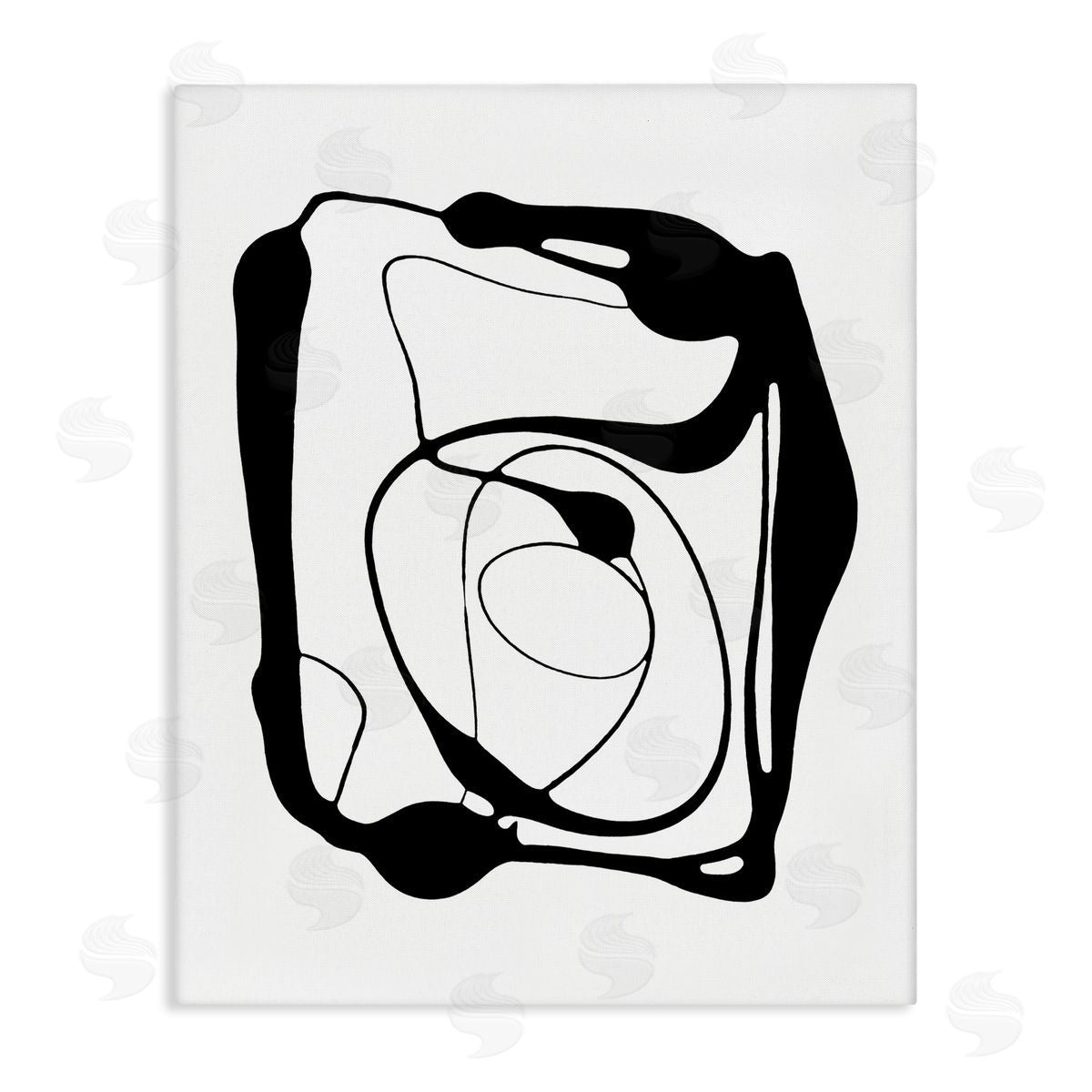 Black Swirled Figure Canvas Wall Art, Home Decor by Lanie Loreth