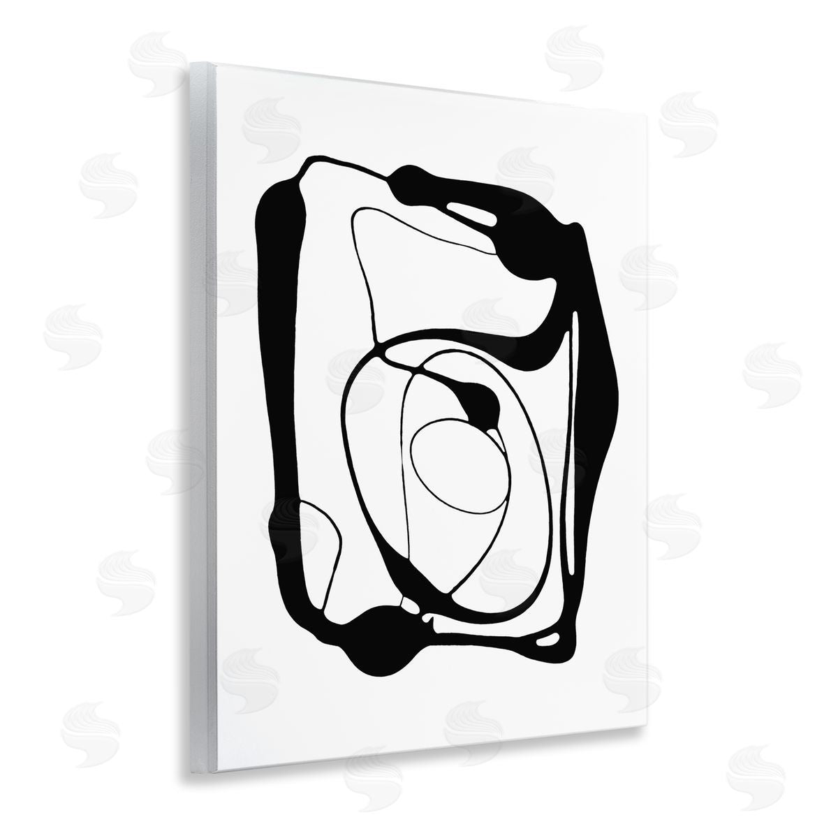 Black Swirled Figure Wood Plaque Wall Art, Home Decor by Lanie Loreth