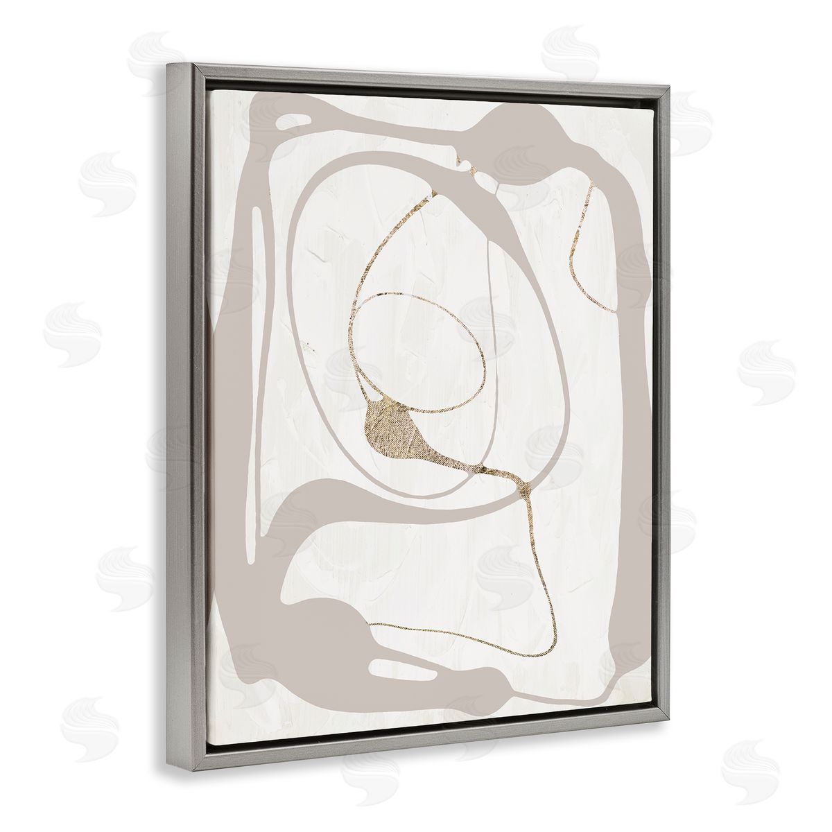 Gray Very Abstract Figure Grey Floating Frame Canvas Wall Art, Home Decor by Lanie Loreth