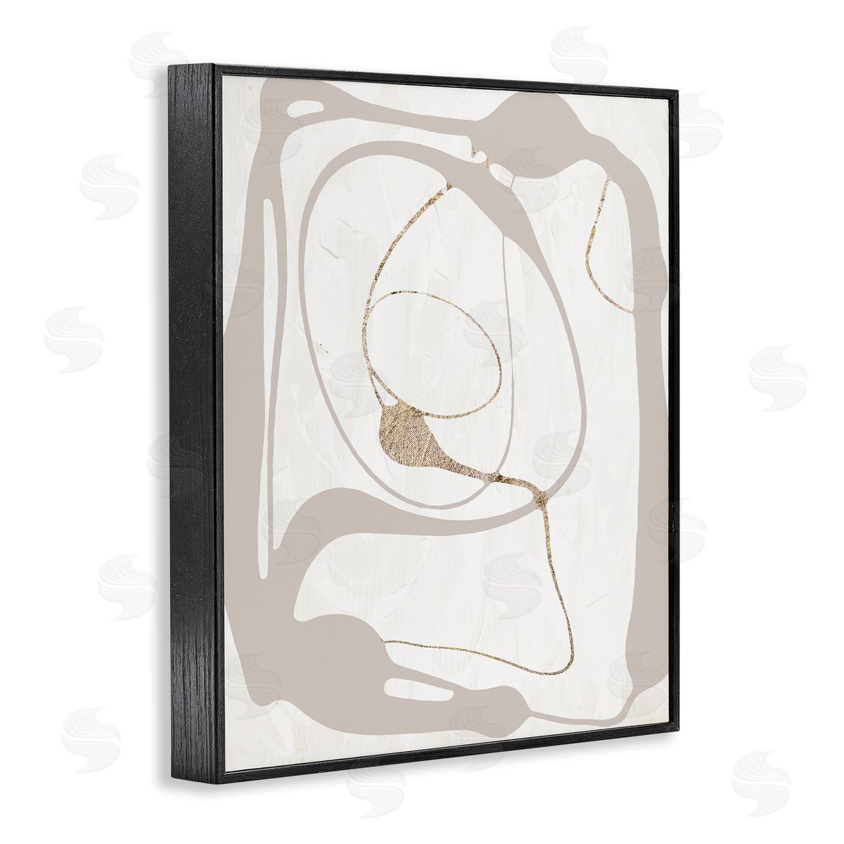 Gray Very Abstract Figure Black Frame Print Wall Art, Home Decor by Lanie Loreth