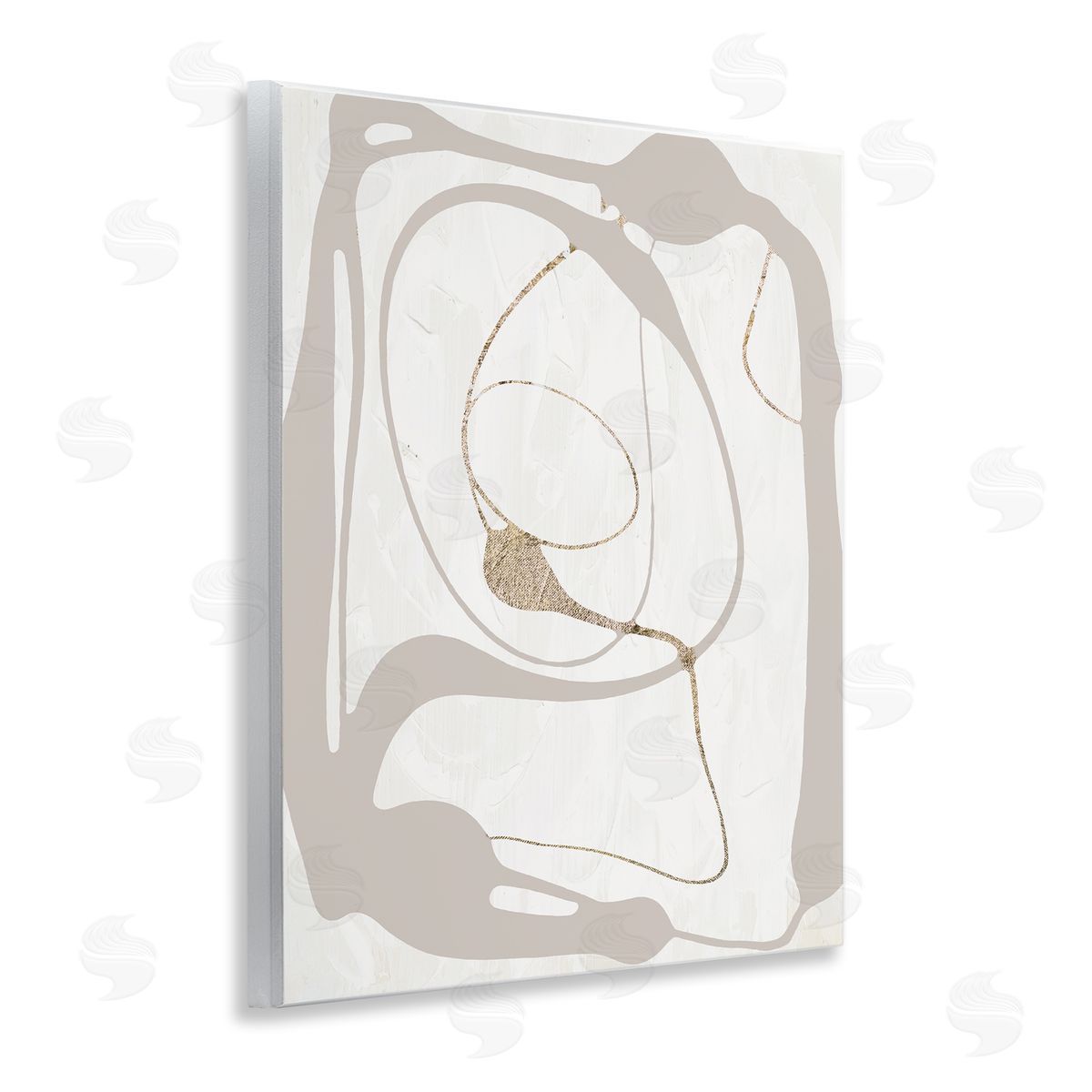 Gray Very Abstract Figure Wood Plaque Wall Art, Home Decor by Lanie Loreth