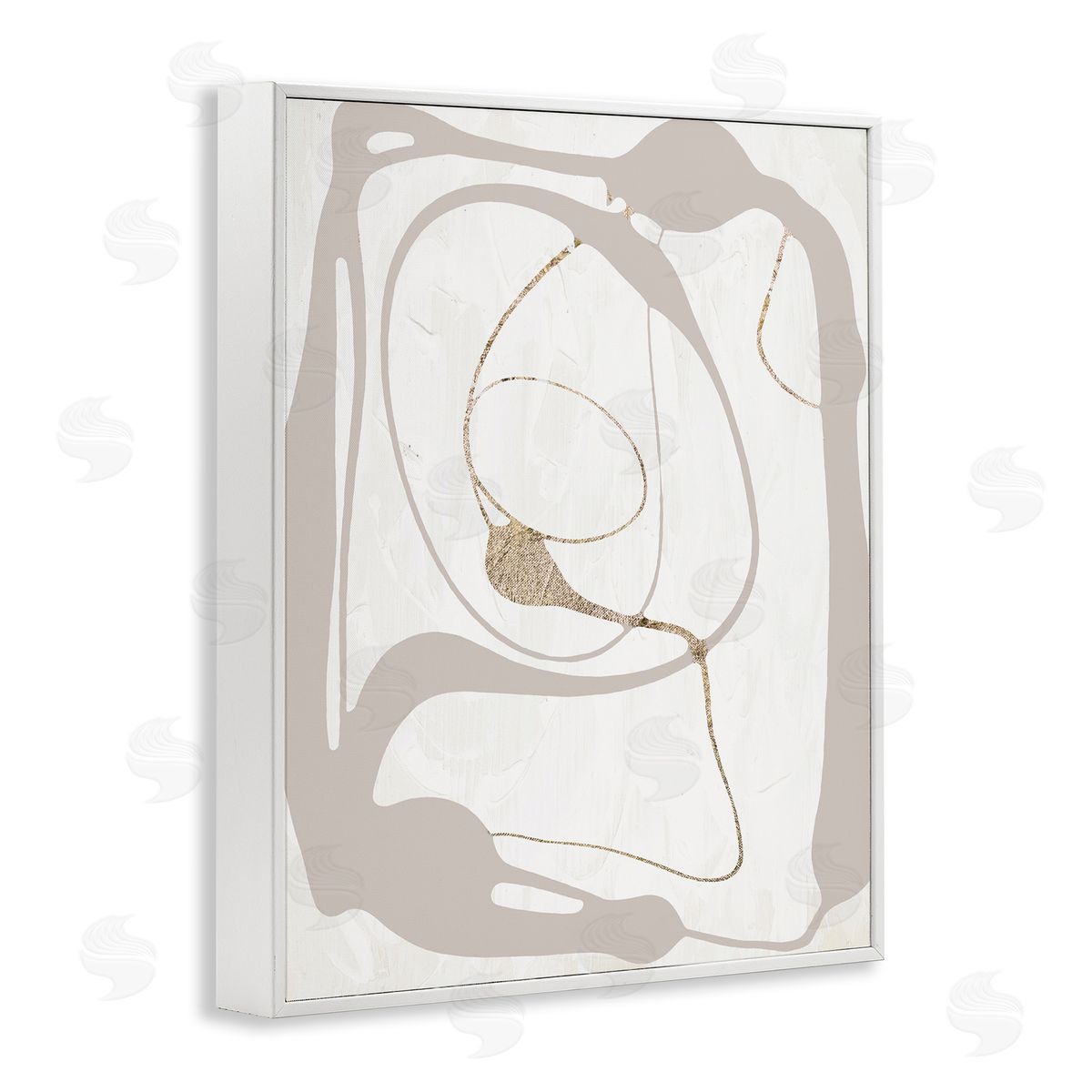 Gray Very Abstract Figure White Frame Print Wall Art, Home Decor by Lanie Loreth