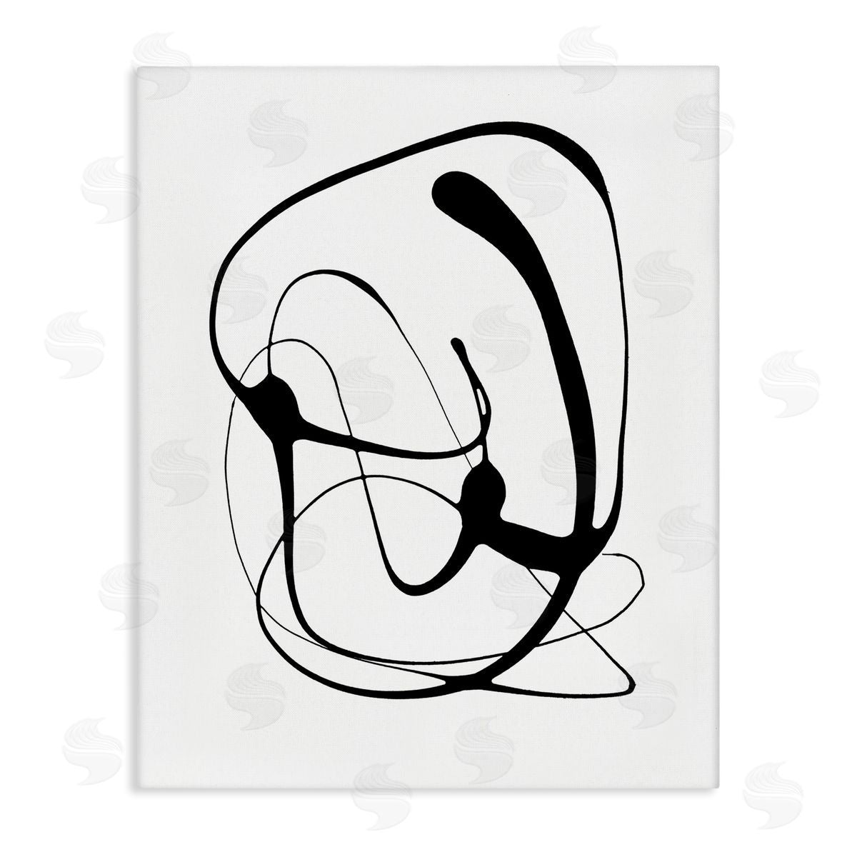 Black Modern Swirl Canvas Wall Art, Home Decor by Lanie Loreth
