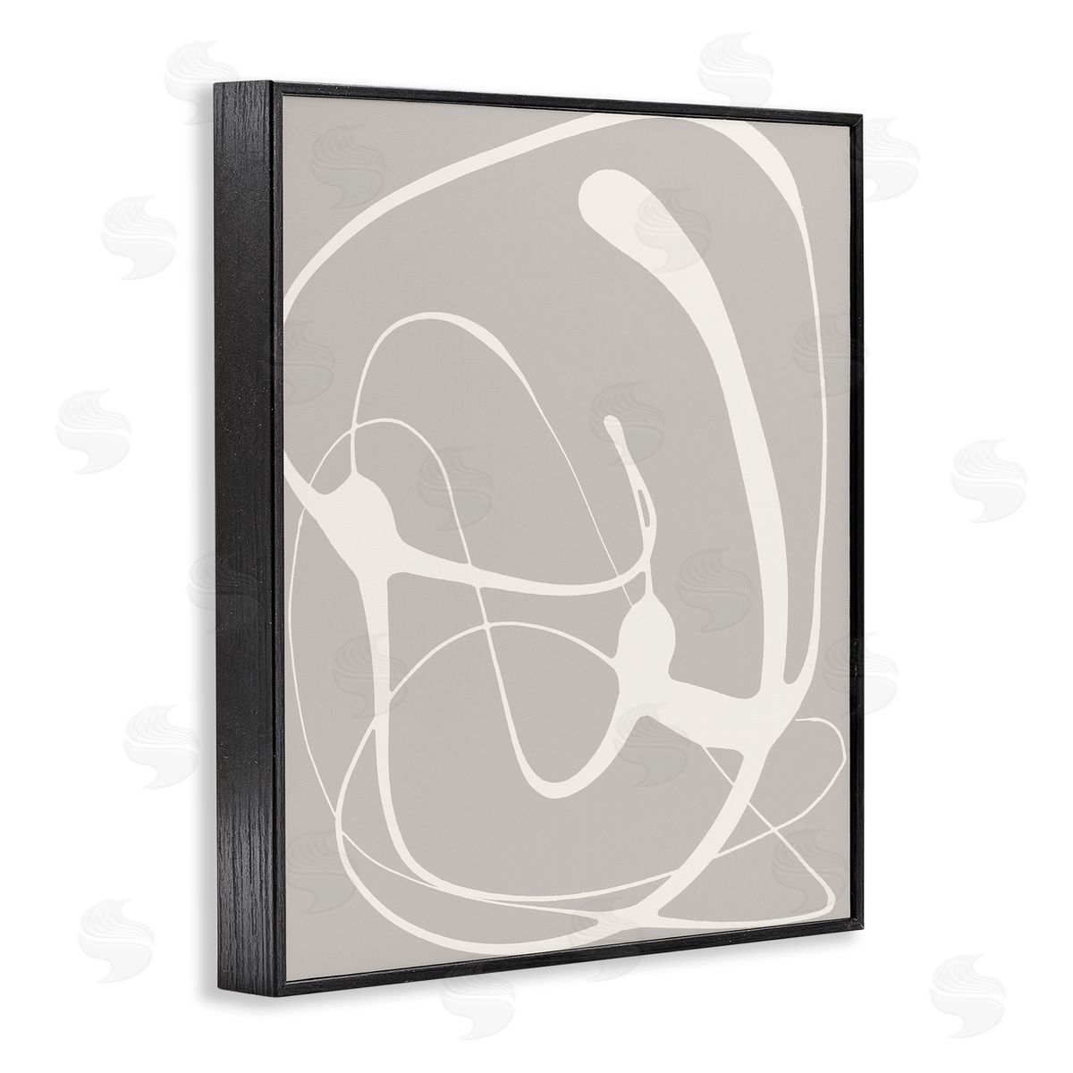 Beige Very Abstract Figure Black Frame Print Wall Art, Home Decor by Lanie Loreth