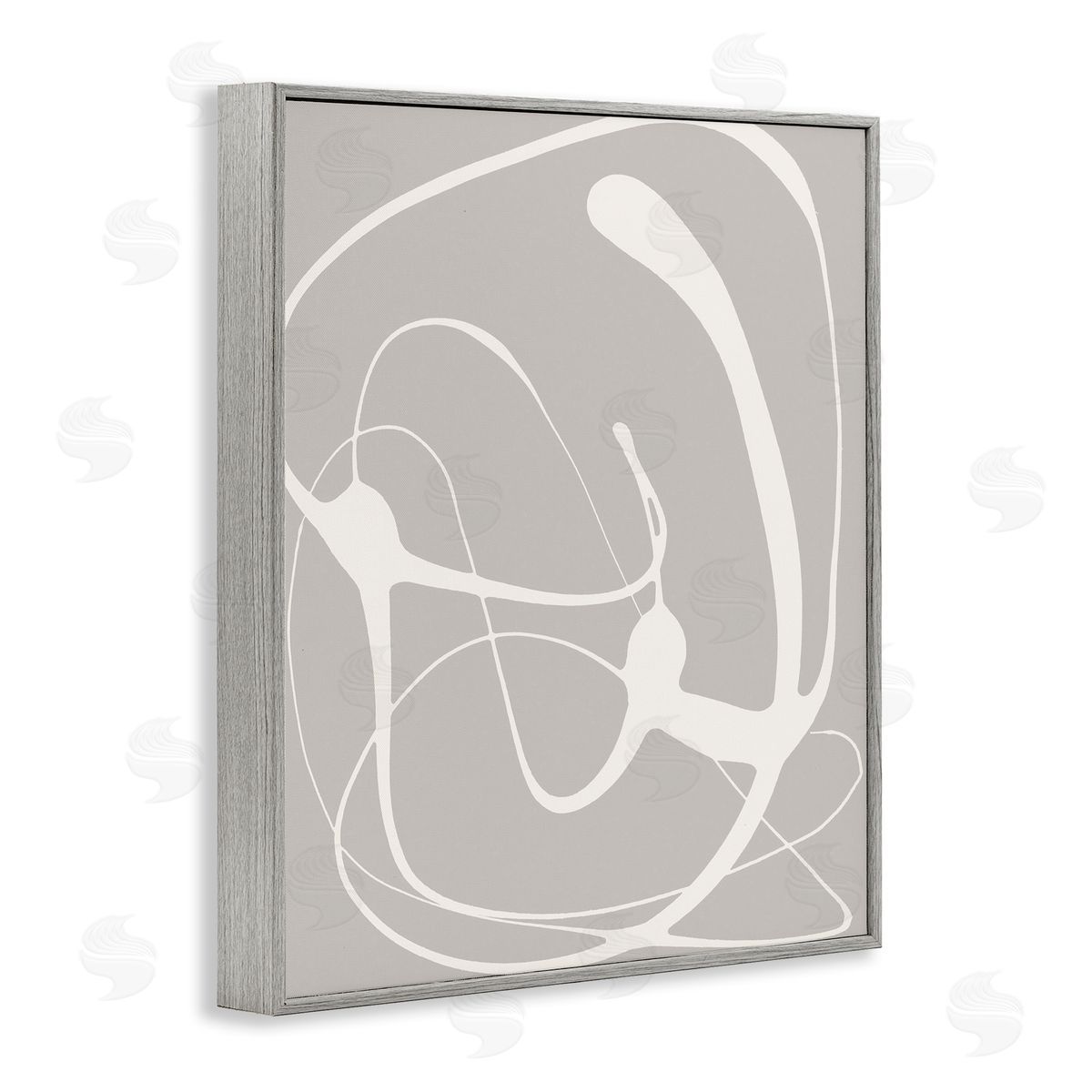 Beige Very Abstract Figure Grey Frame Print Wall Art, Home Decor by Lanie Loreth