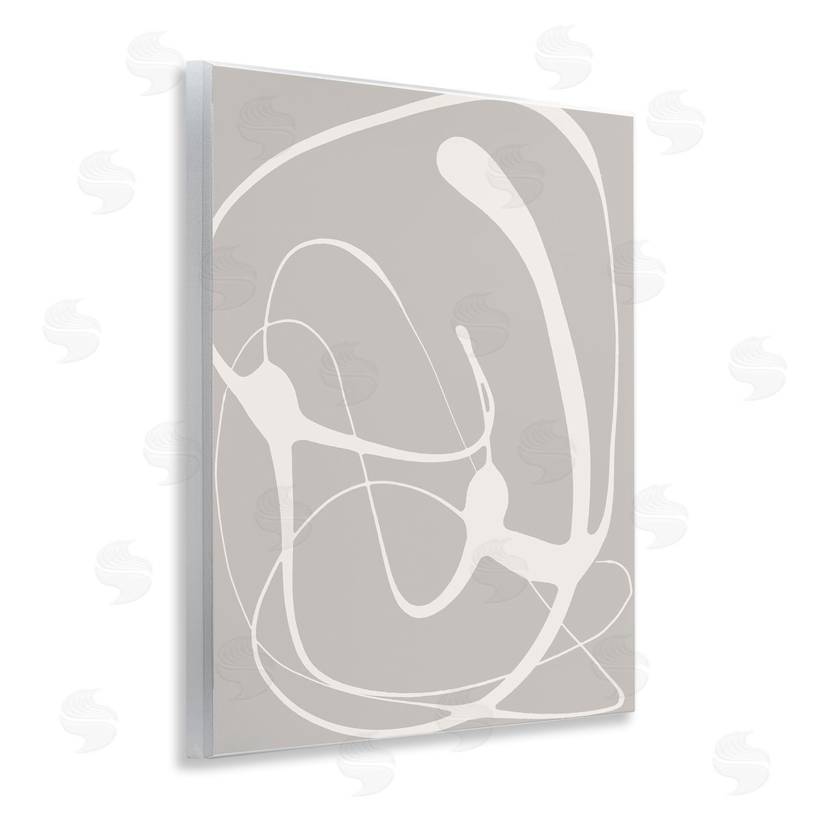 Beige Very Abstract Figure Wood Plaque Wall Art, Home Decor by Lanie Loreth