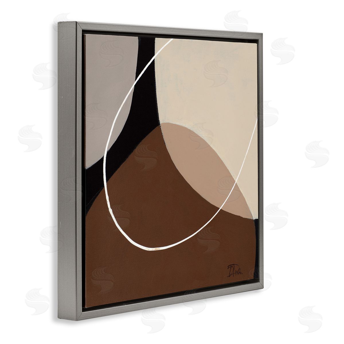 Minimal Project Abstraction Grey Floating Frame Canvas Wall Art, Home Decor by Patricia Pinto