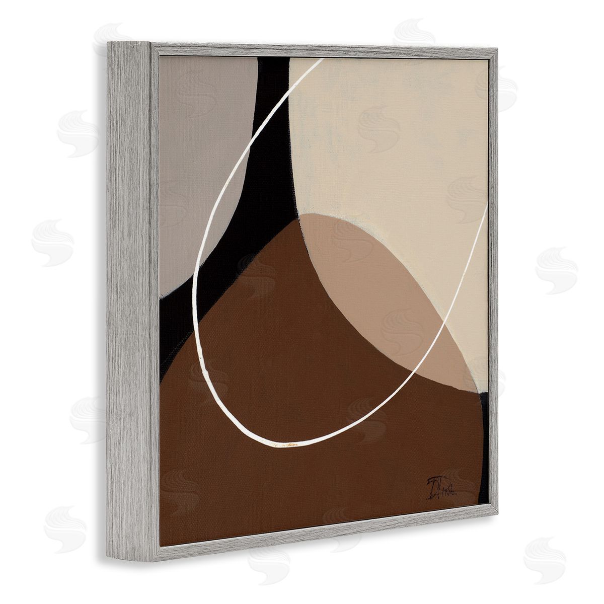 Minimal Project Abstraction Grey Frame Print Wall Art, Home Decor by Patricia Pinto
