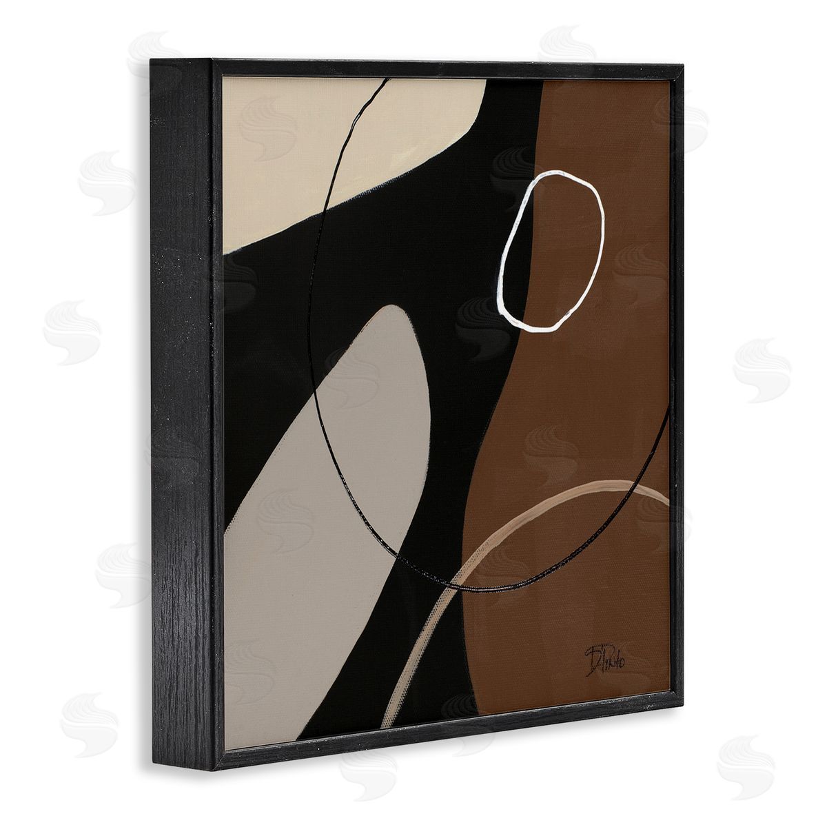 Minimal Project Shapes Black Frame Print Wall Art, Home Decor by Patricia Pinto