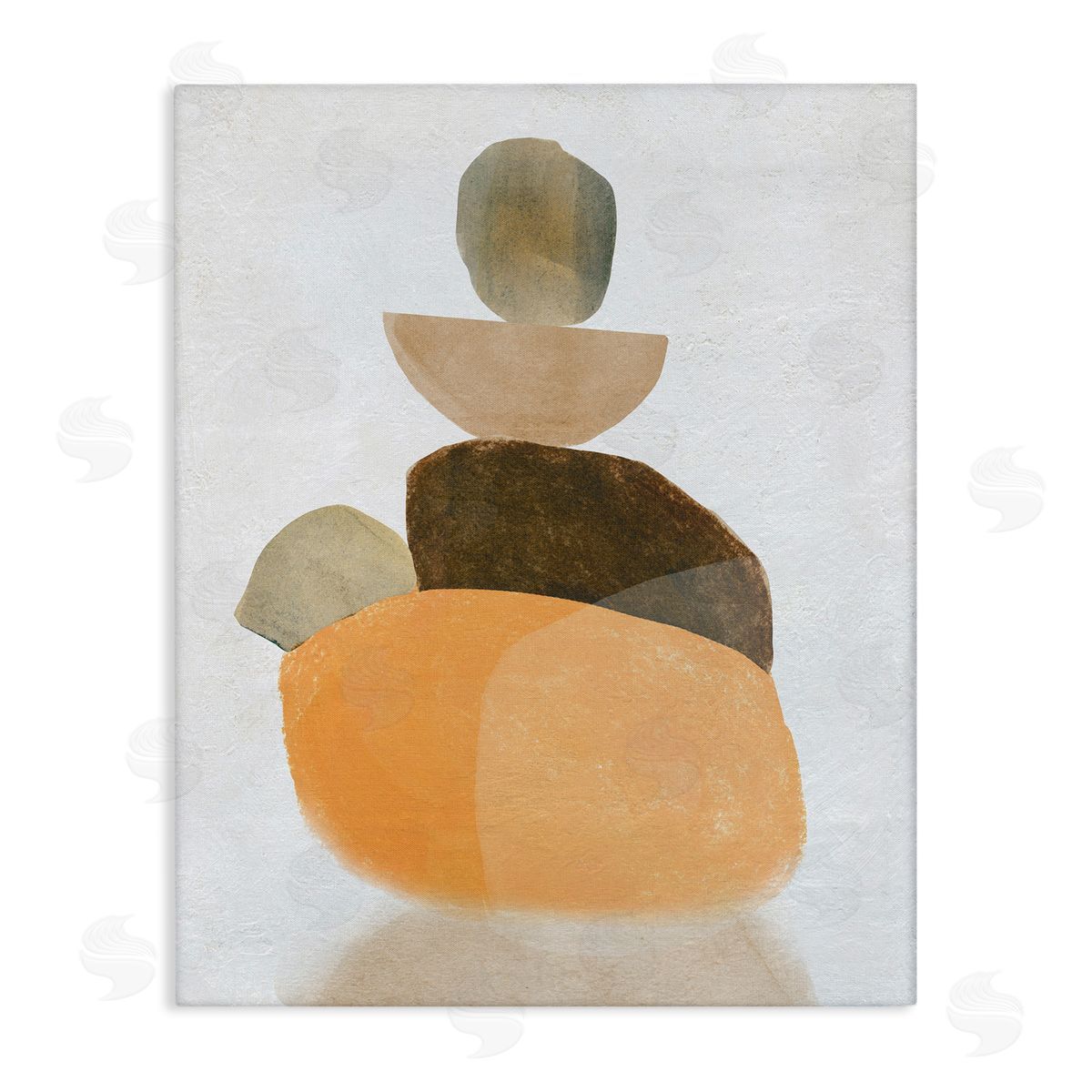 Stacked Rocks Neutral Tones Canvas Wall Art, Home Decor by Carol Robinson