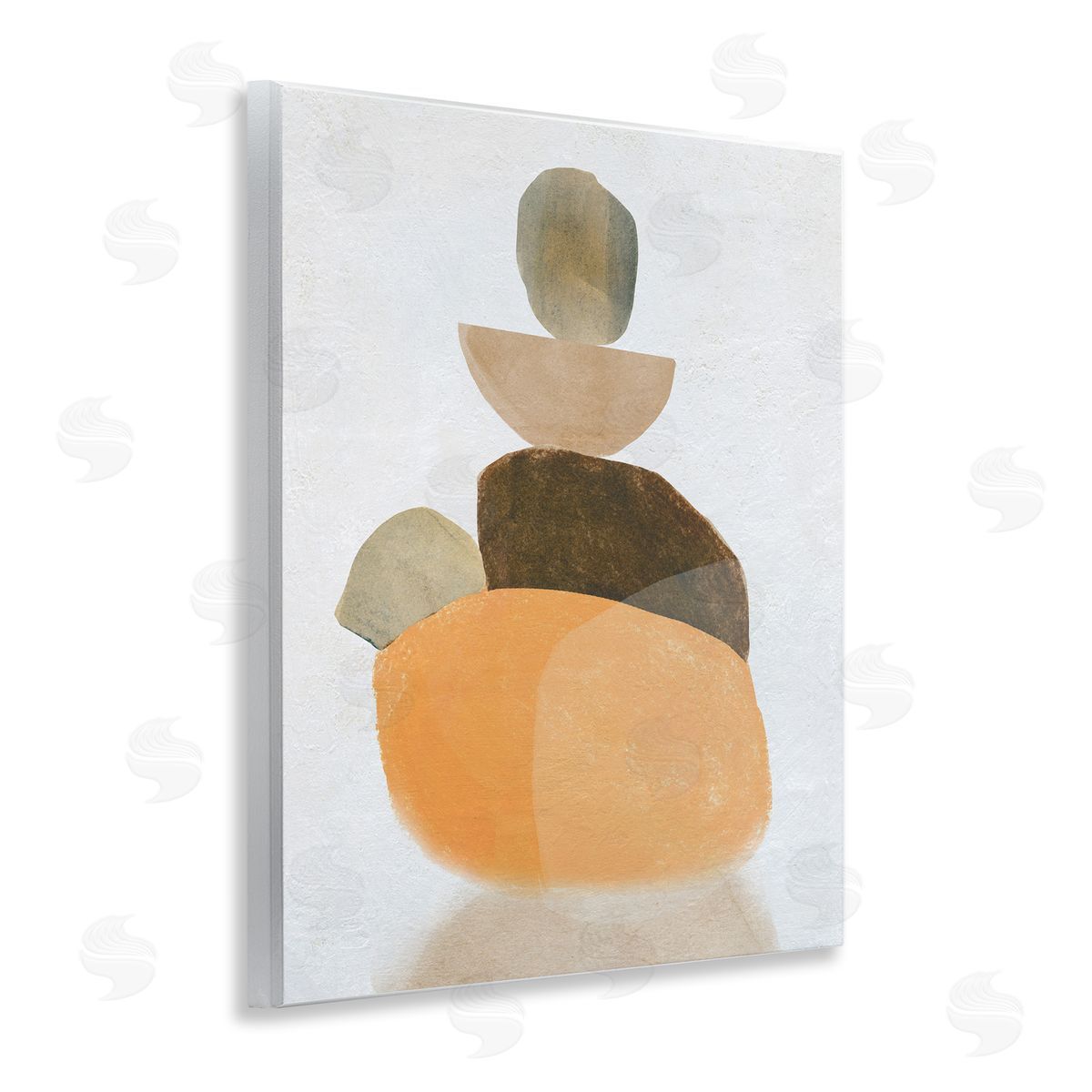 Stacked Rocks Neutral Tones Wood Plaque Wall Art, Home Decor by Carol Robinson