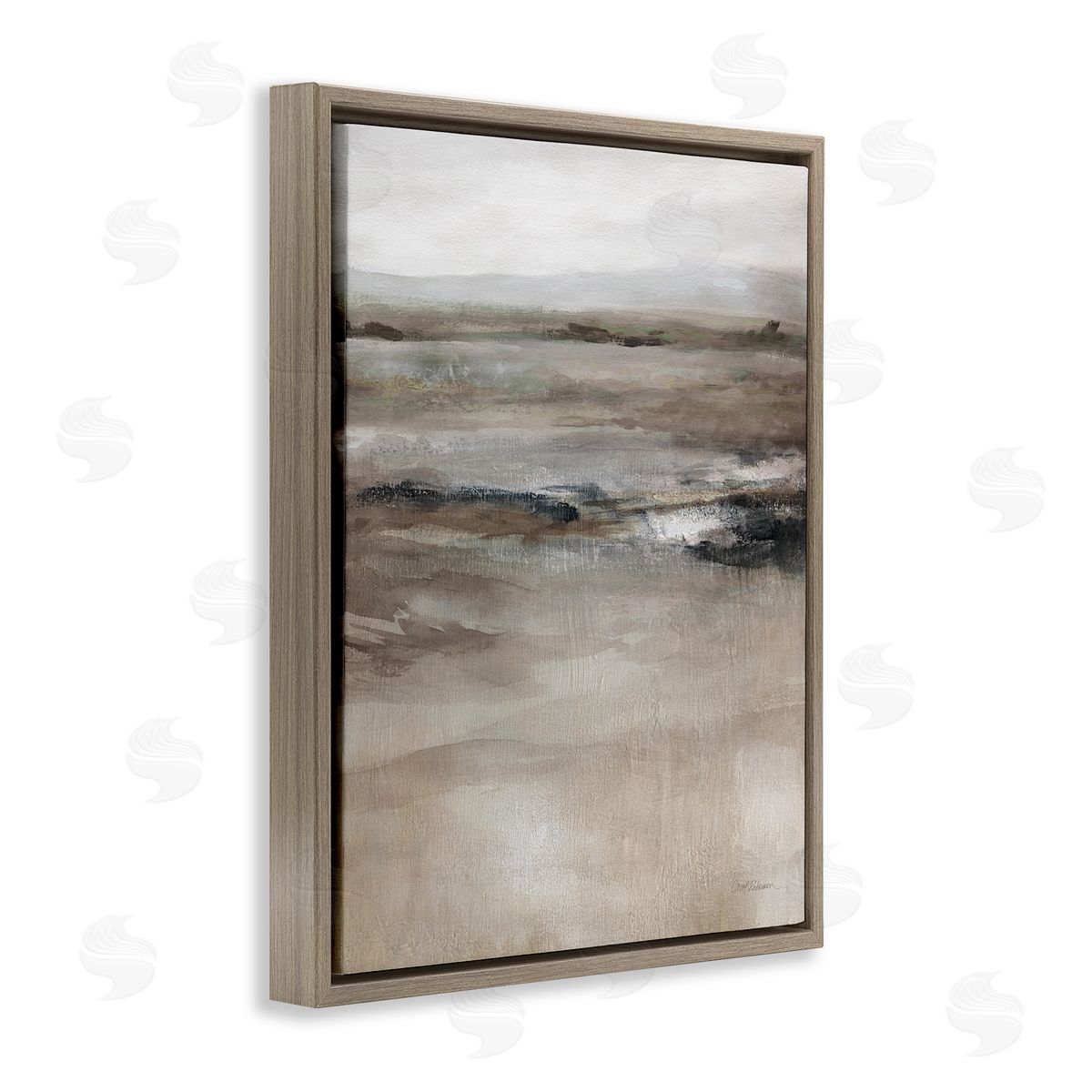 Brown Desert Abstraction Brown Floating Frame Canvas Wall Art, Home Decor by Carol Robinson