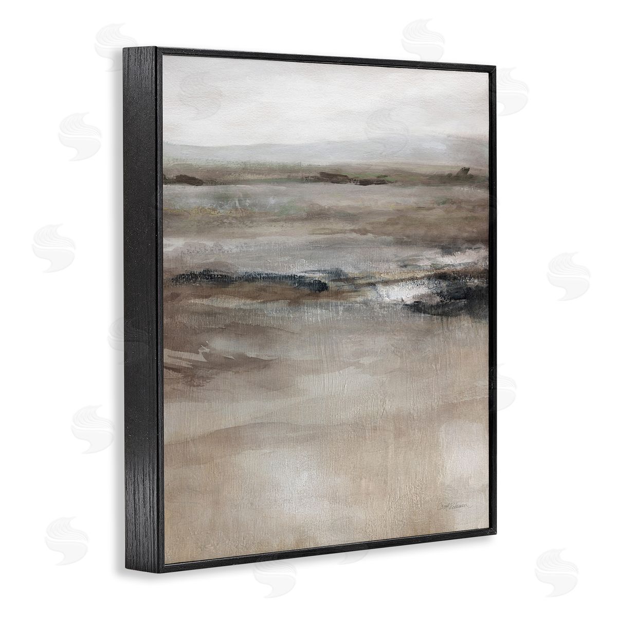 Brown Desert Abstraction Black Frame Print Wall Art, Home Decor by Carol Robinson