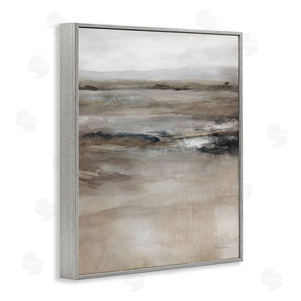 Brown Desert Abstraction Grey Frame Print Wall Art, Home Decor by Carol Robinson
