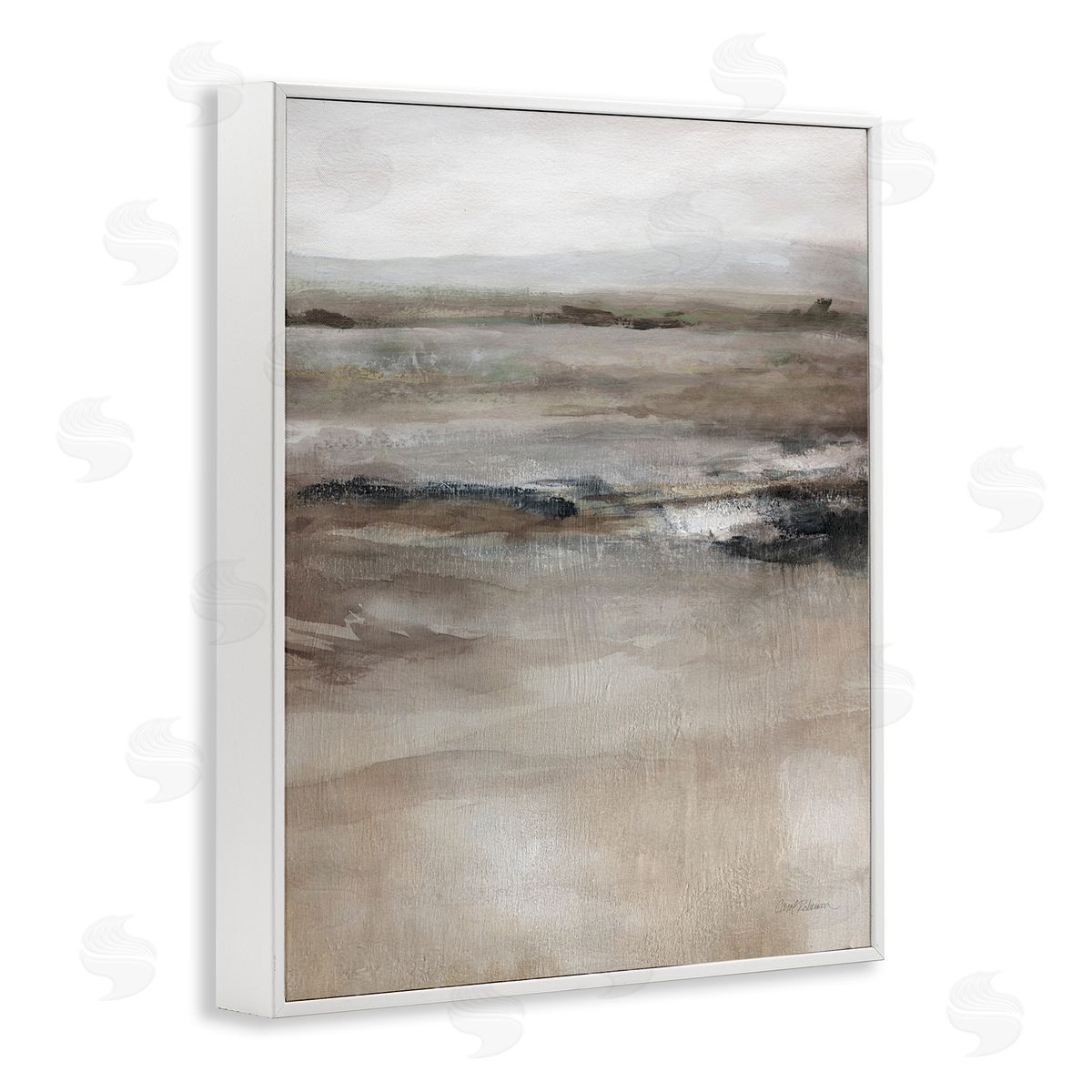 Brown Desert Abstraction White Frame Print Wall Art, Home Decor by Carol Robinson