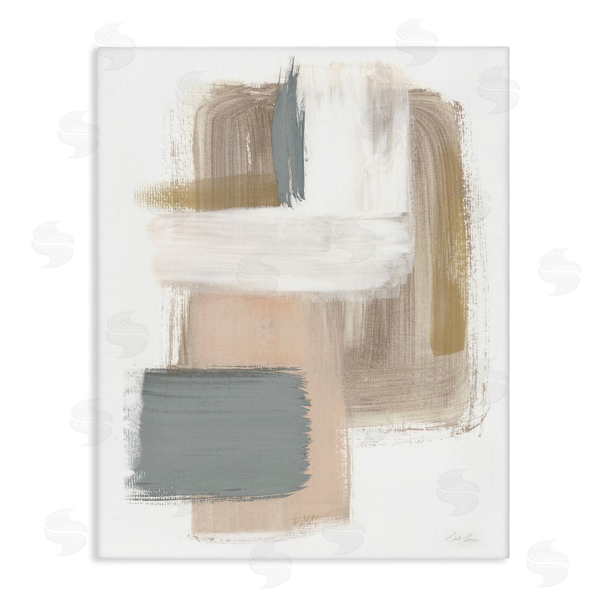 Neutral Paint Strokes Canvas Wall Art, Home Decor by Stella Chang