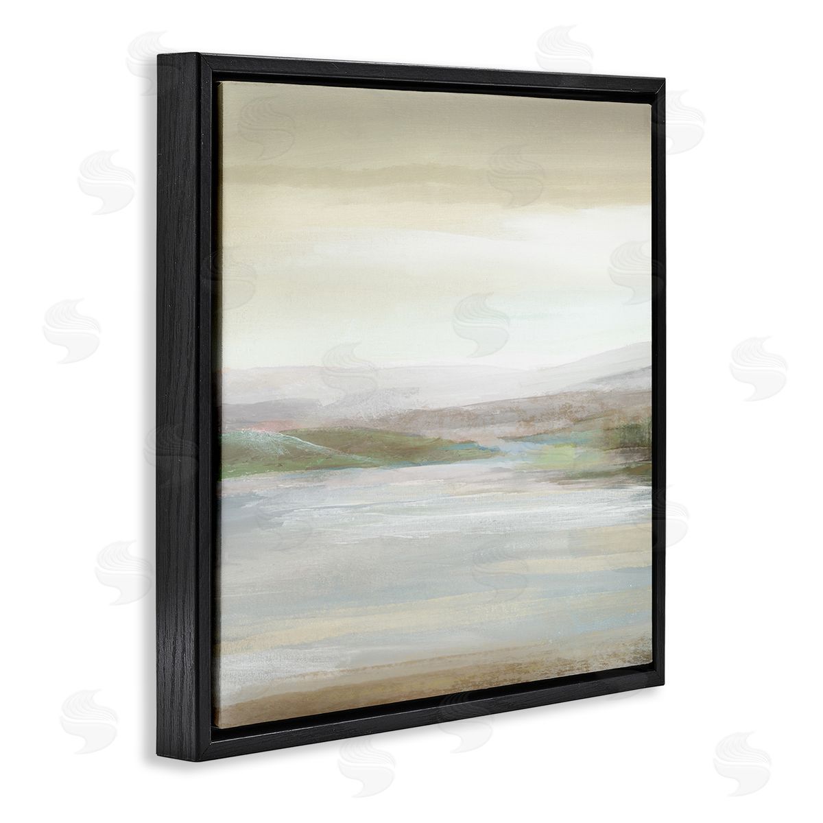 Calm Atmospheric Landscape Black Floating Frame Canvas Wall Art, Home Decor by Nan