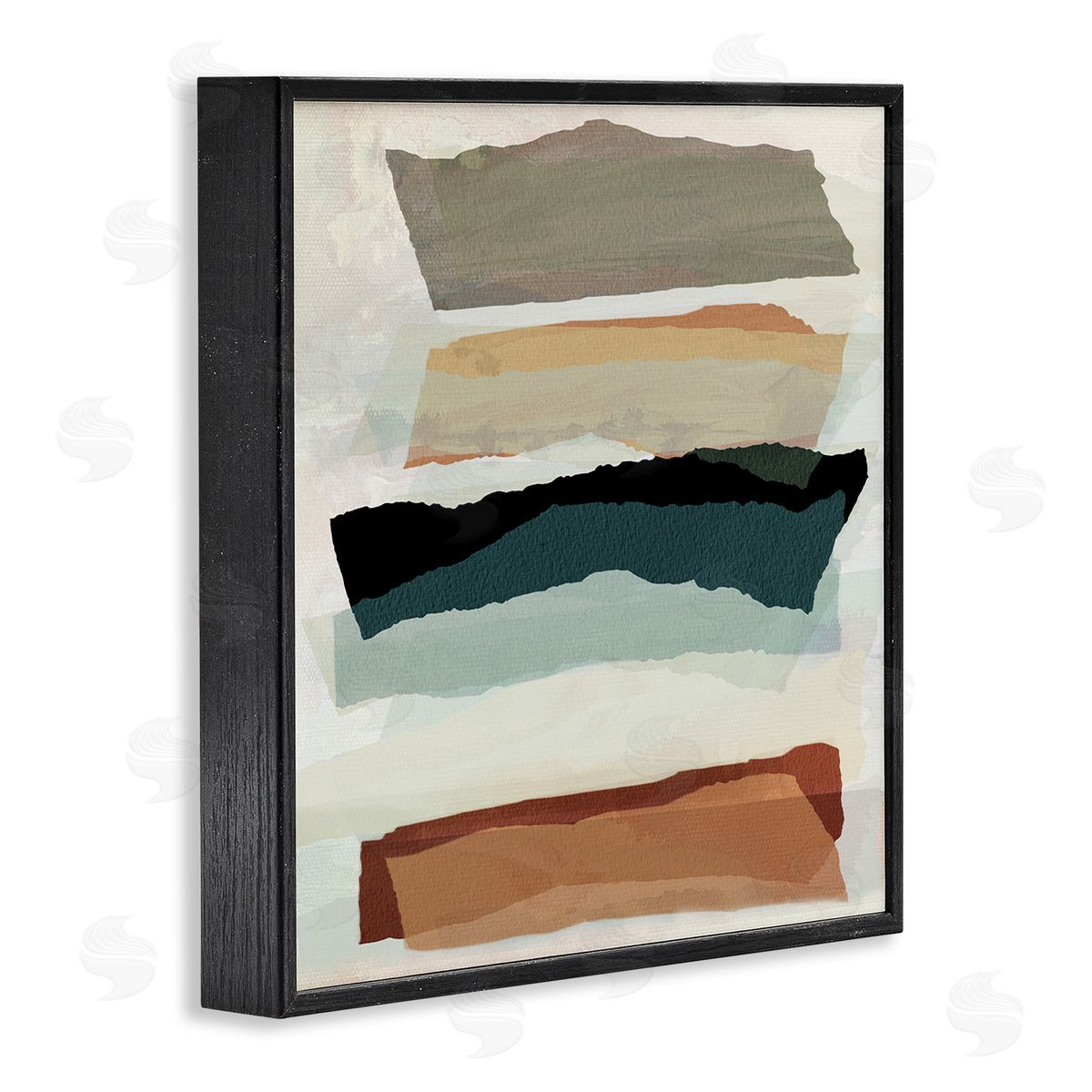 Southwestern Layered Shapes Black Frame Print Wall Art, Home Decor by Susan Jill