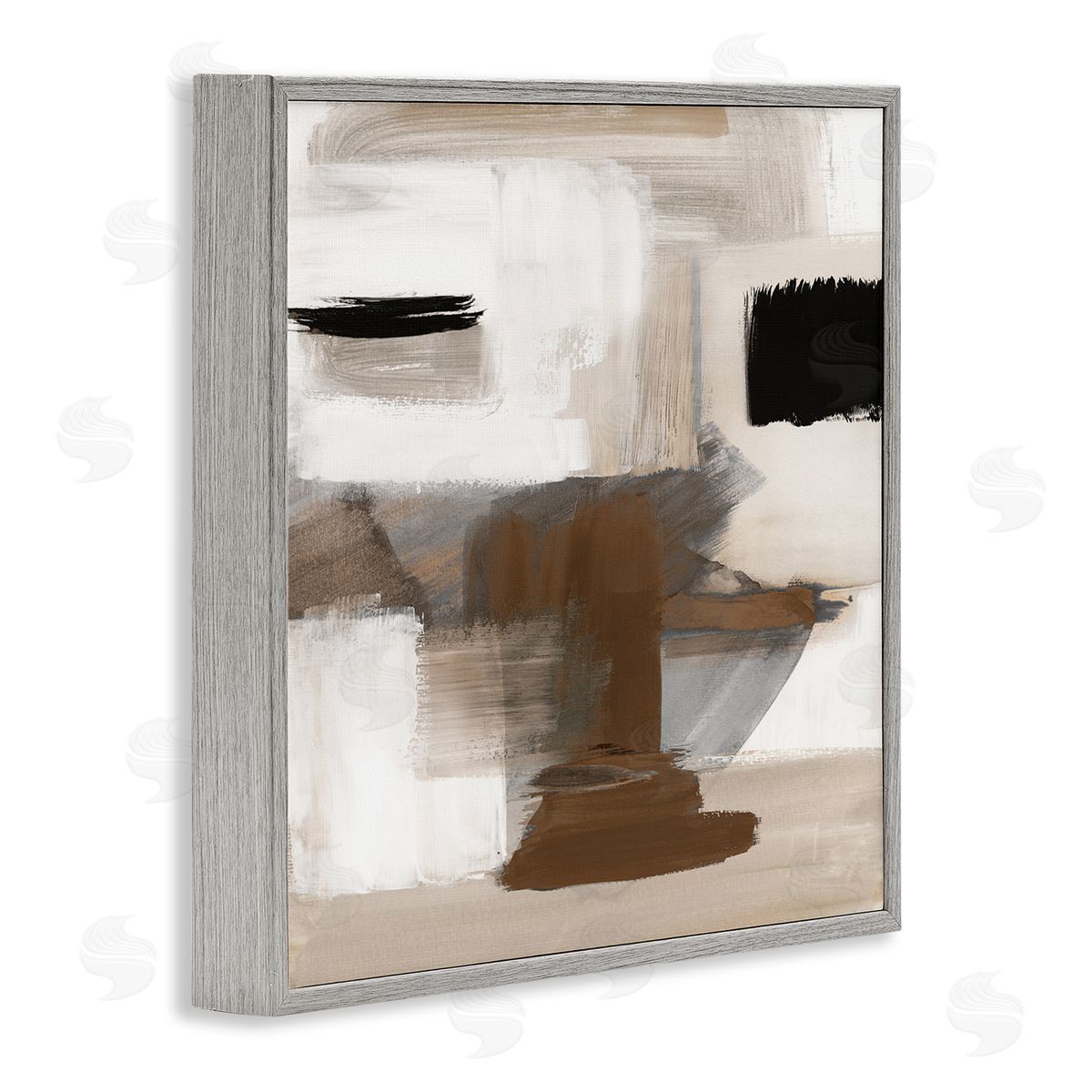 Desert Impression Abstract Grey Frame Print Wall Art, Home Decor by Stella Chang