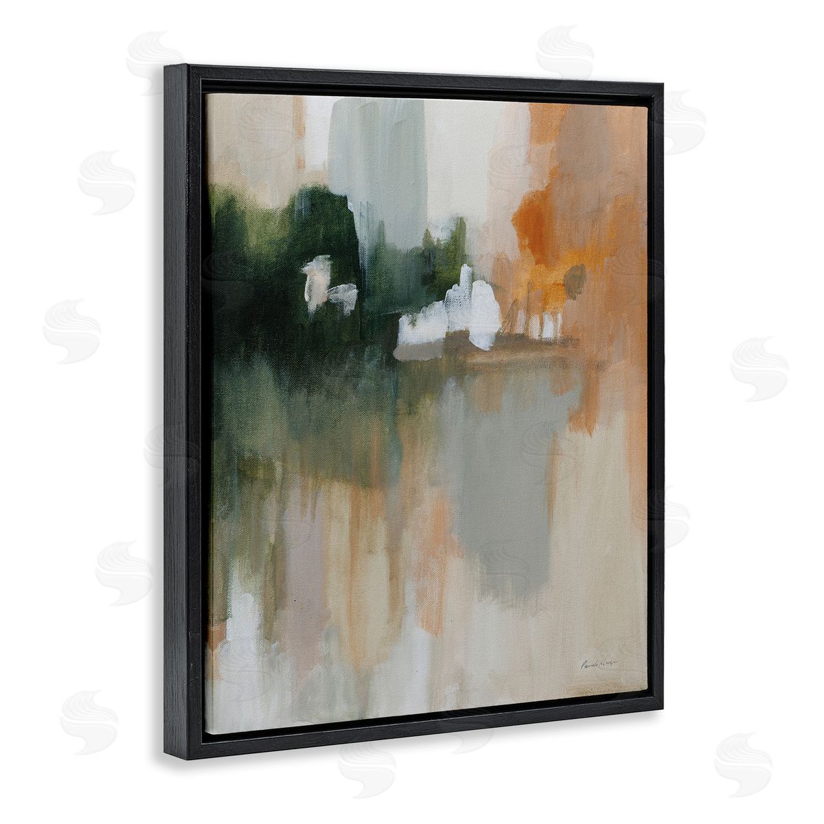 Forest Secrets Abstraction Black Floating Frame Canvas Wall Art, Home Decor by Yvette St. Amant