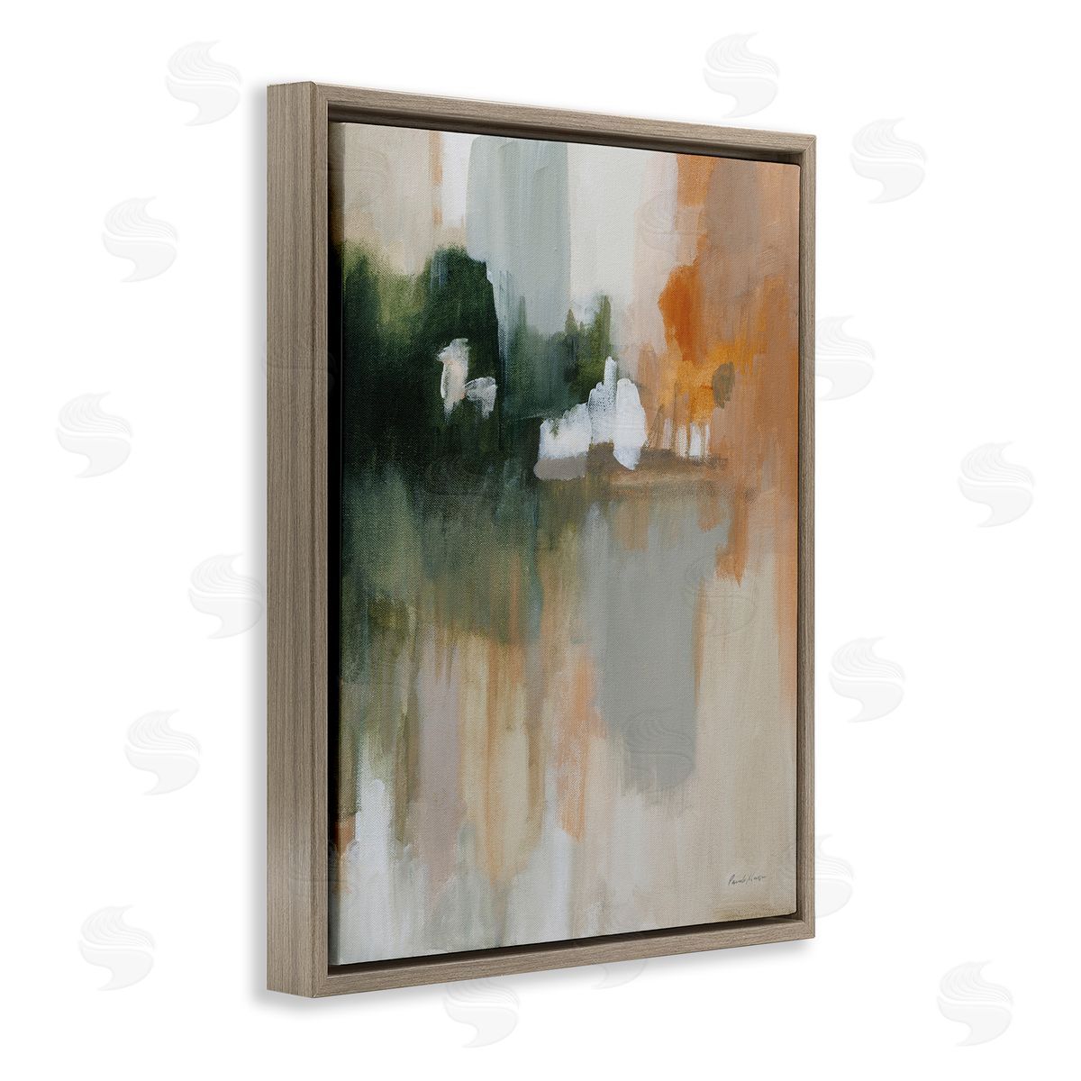 Forest Secrets Abstraction Brown Floating Frame Canvas Wall Art, Home Decor by Yvette St. Amant