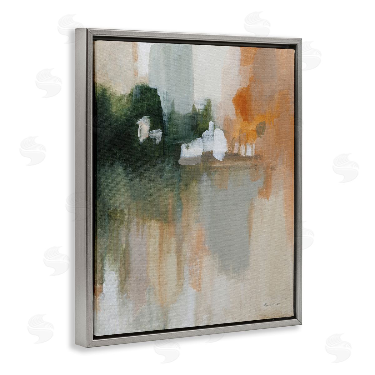 Forest Secrets Abstraction Grey Floating Frame Canvas Wall Art, Home Decor by Yvette St. Amant