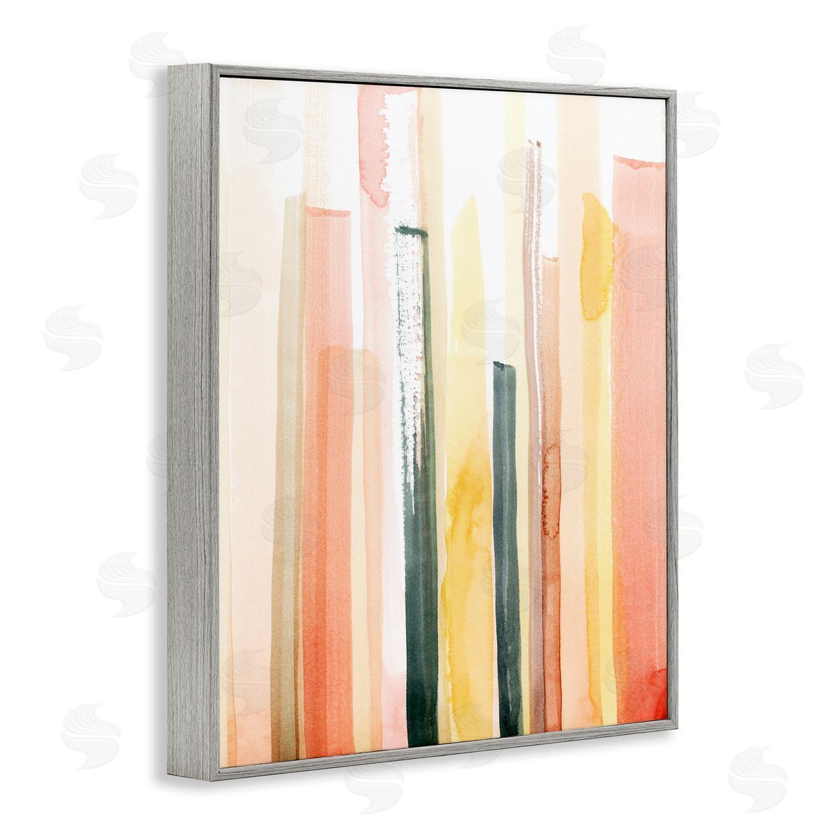 Coral Reach Watercolor Grey Frame Print Wall Art, Home Decor by Grace Popp