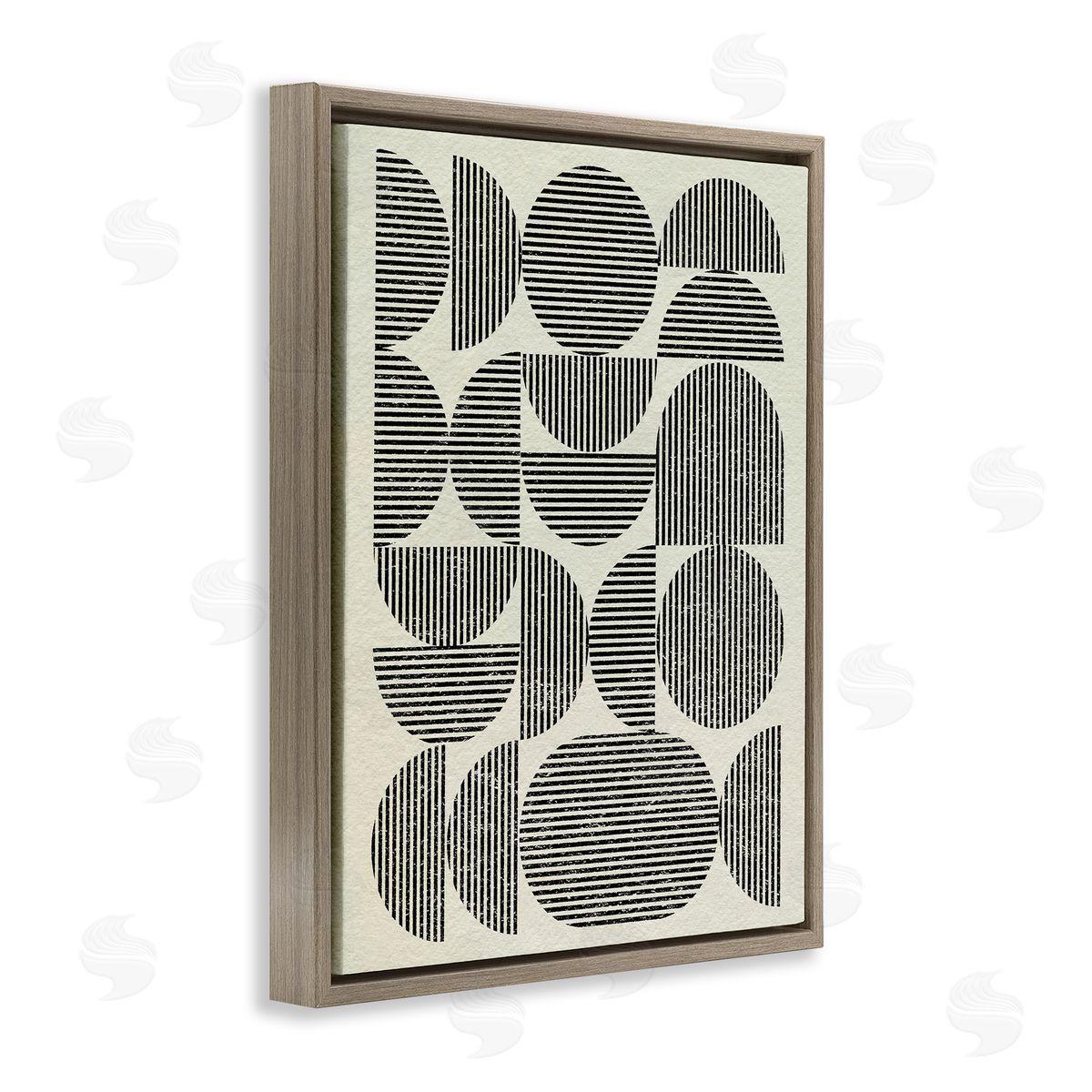 Modern Arch Shapes Brown Floating Frame Canvas Wall Art, Home Decor by Victoria Barnes