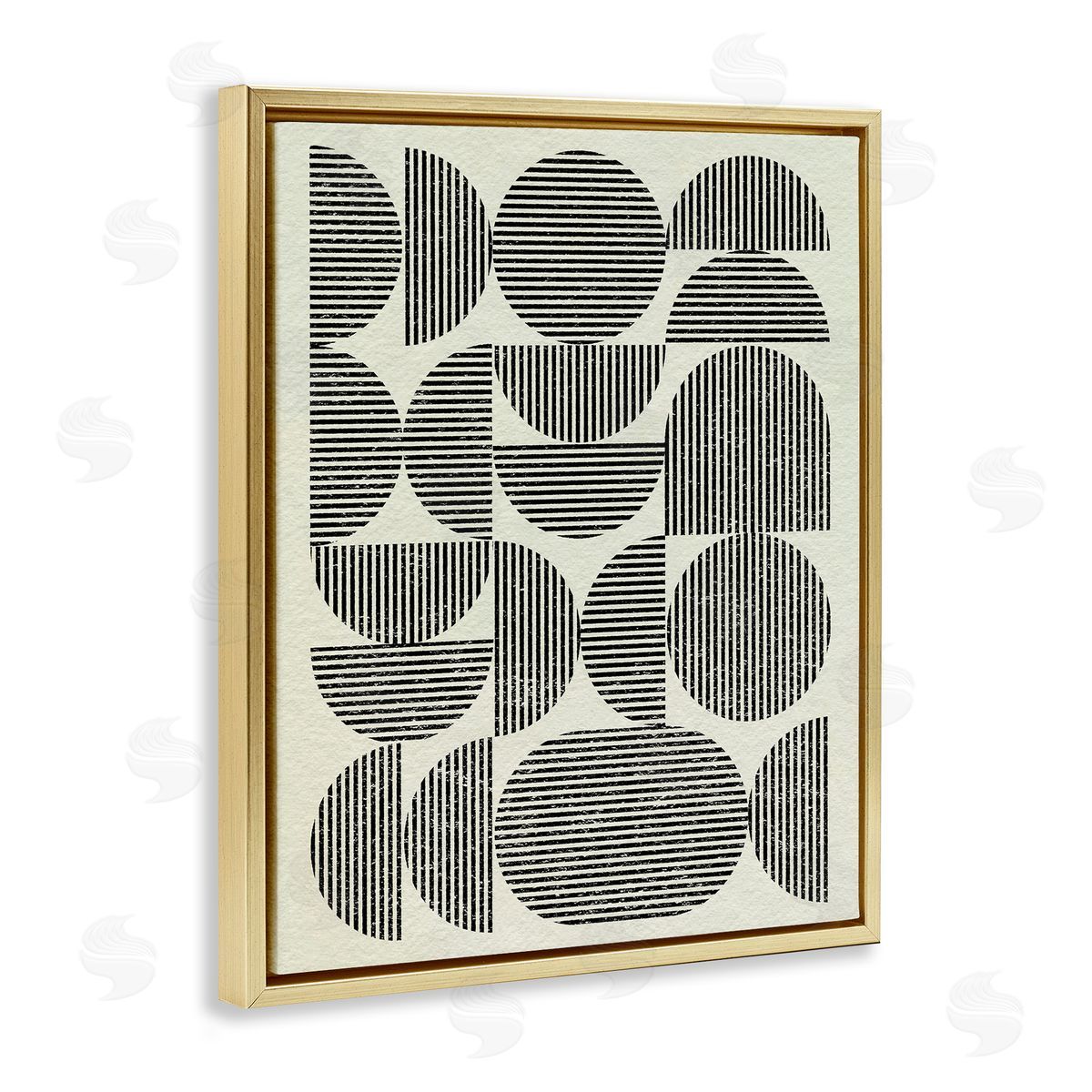 Modern Arch Shapes Gold Floating Frame Canvas Wall Art, Home Decor by Victoria Barnes