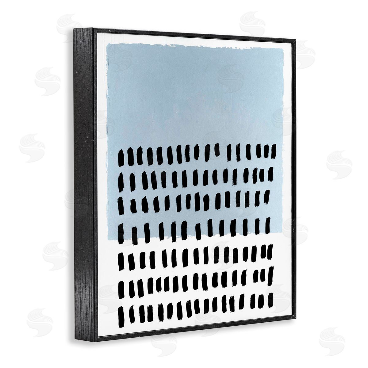 Blue Dotted Pattern Black Frame Print Wall Art, Home Decor by Michael Willett