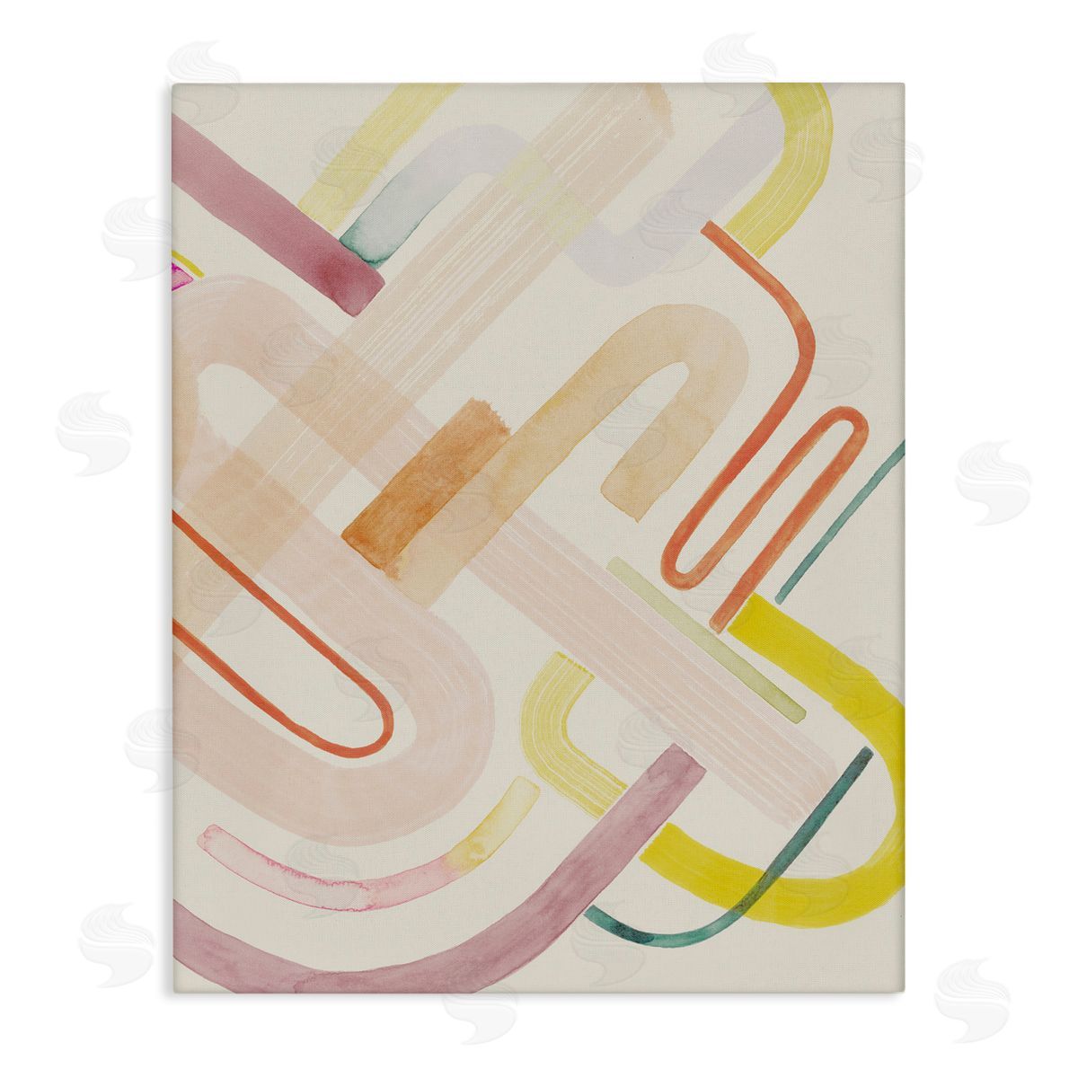 Overlapping Curved Shapes Canvas Wall Art, Home Decor by Grace Popp
