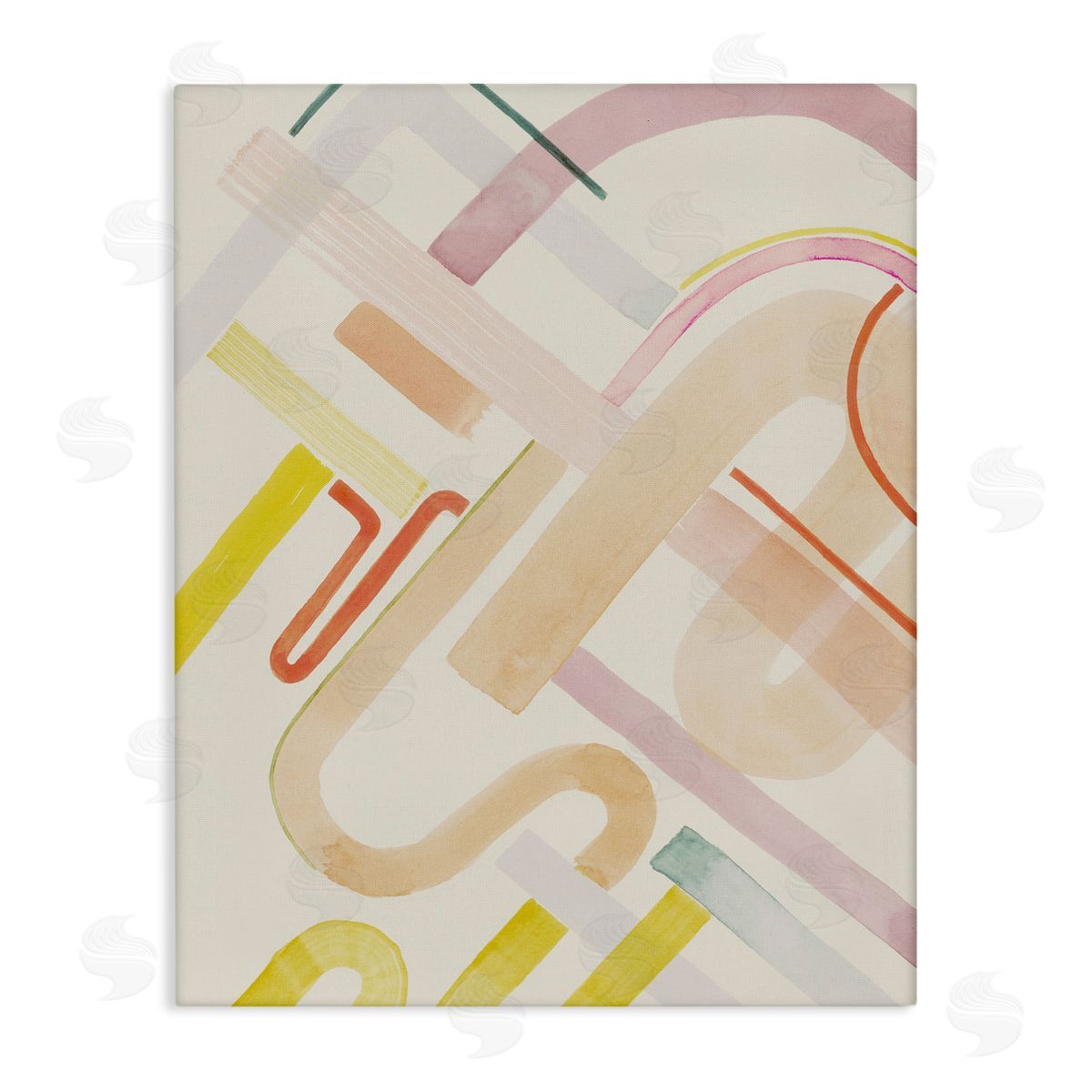 Curved Forms Collage Canvas Wall Art, Home Decor by Grace Popp