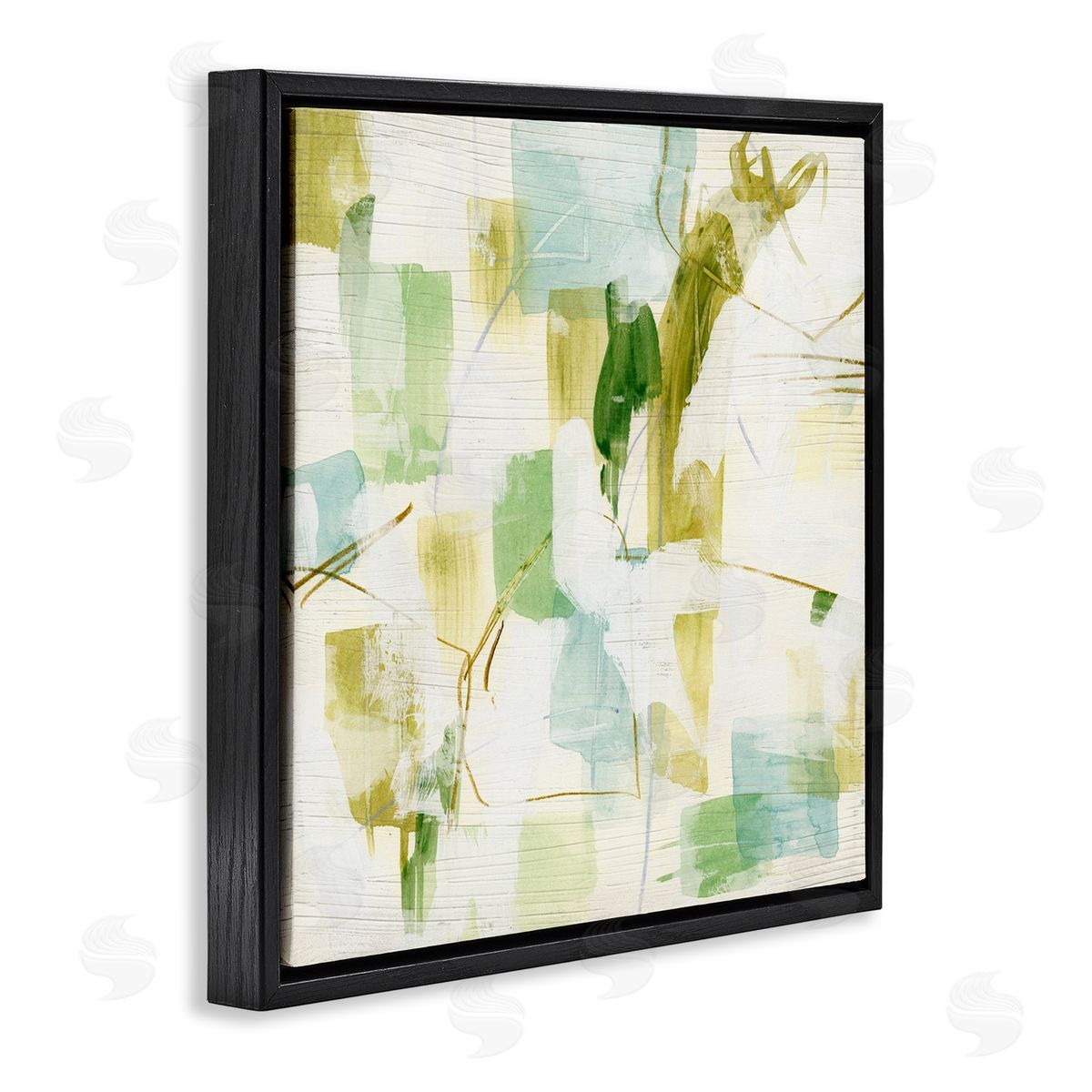 Chaotic Abstract Expression Black Floating Frame Canvas Wall Art, Home Decor by June Erica Vess