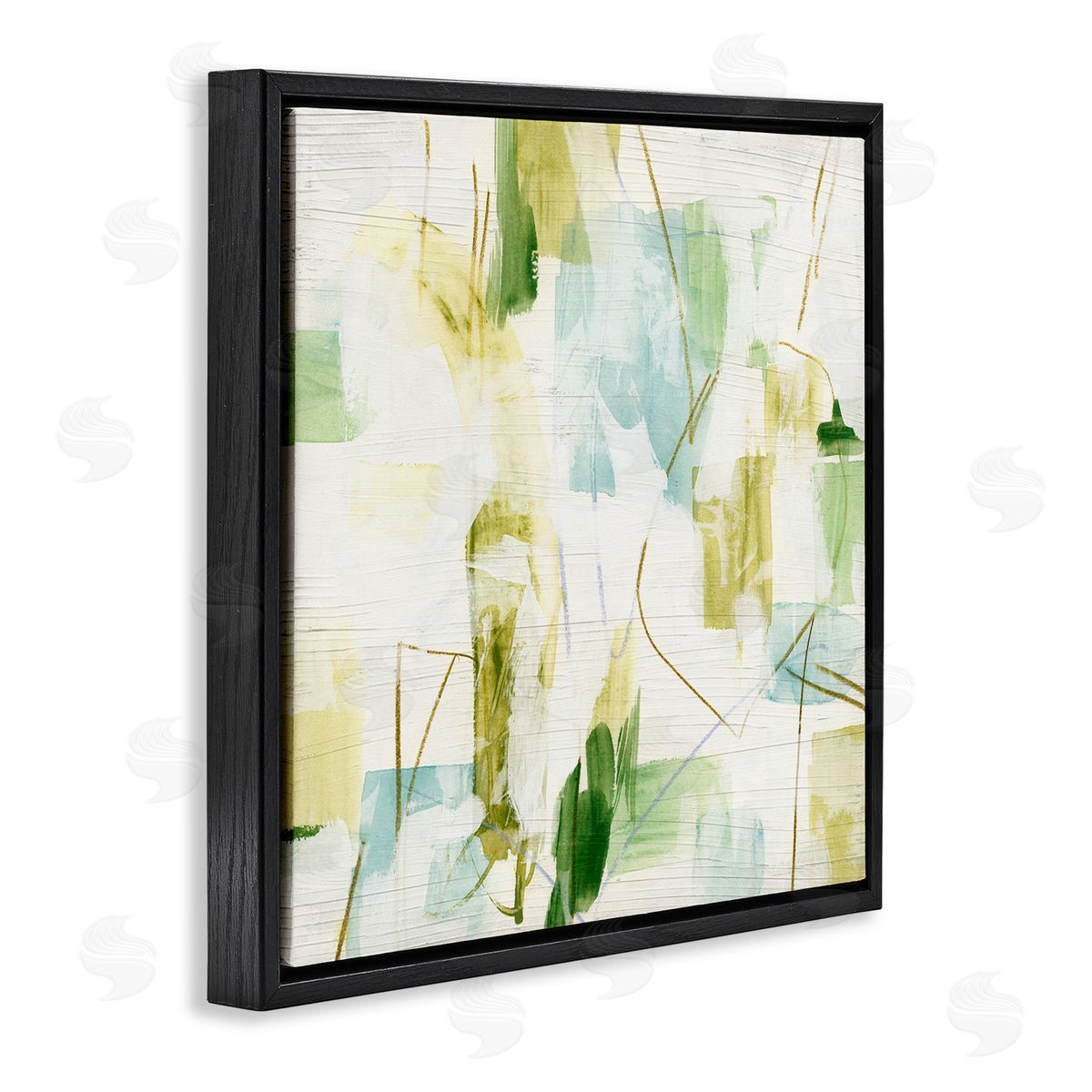 Expressive Muted Abstraction Black Floating Frame Canvas Wall Art, Home Decor by June Erica Vess