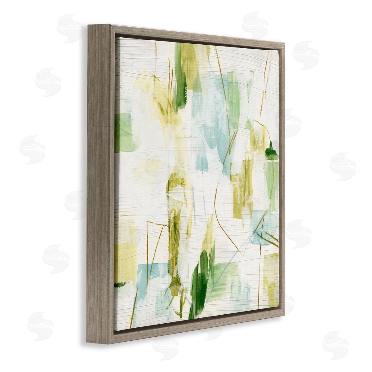 Expressive Muted Abstraction Brown Floating Frame Canvas Wall Art, Home Decor by June Erica Vess