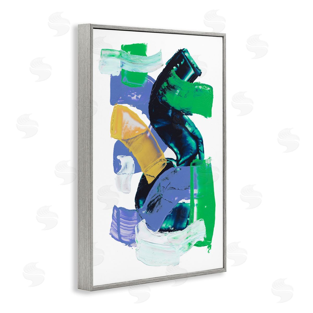 Expressive Bold Brush Strokes Grey Frame Print Wall Art, Home Decor by Melissa Wang