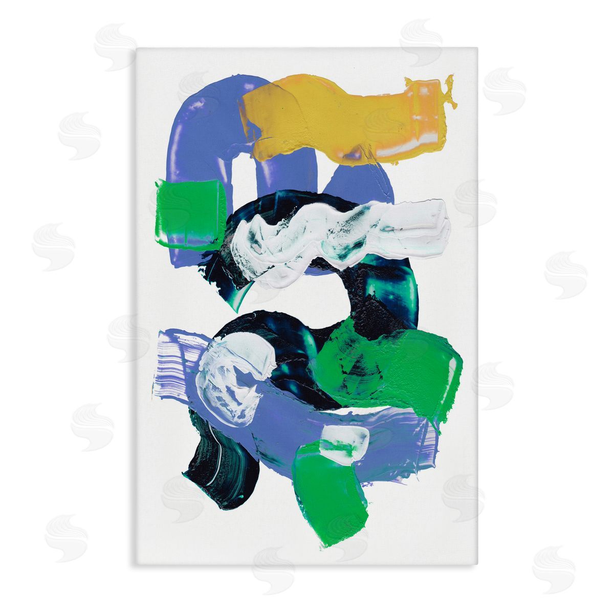 Curved Paint Strokes Canvas Wall Art, Home Decor by Melissa Wang