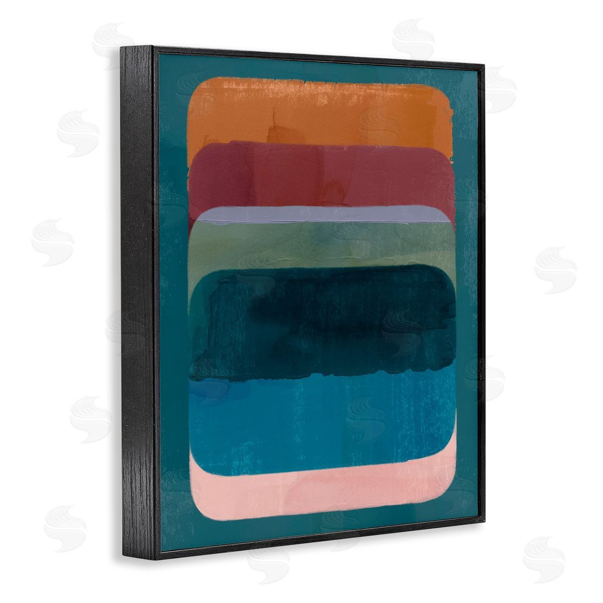 Rustic Inspired Ombre Pattern Black Frame Print Wall Art, Home Decor by Victoria Barnes