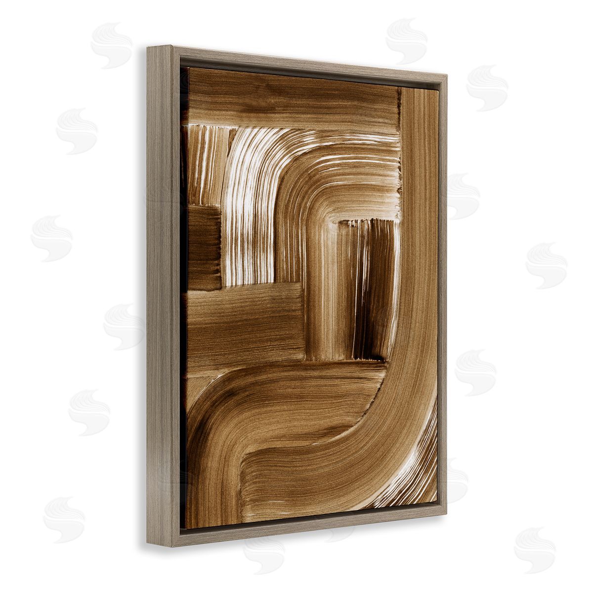 Brown Curved Arches Brown Floating Frame Canvas Wall Art, Home Decor by Grace Popp