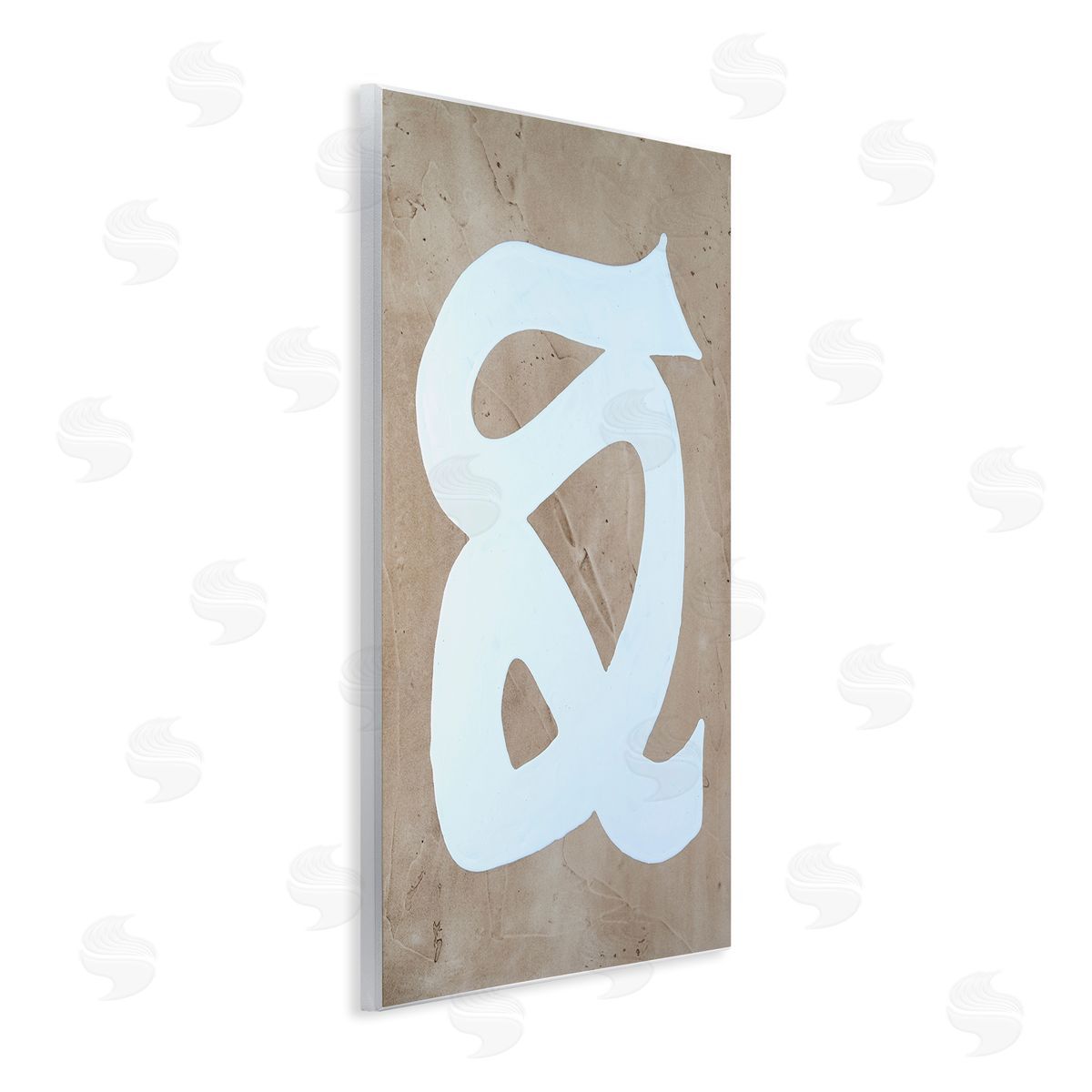 Modern Swirl on Beige Wood Plaque Wall Art, Home Decor by Vanna Lam