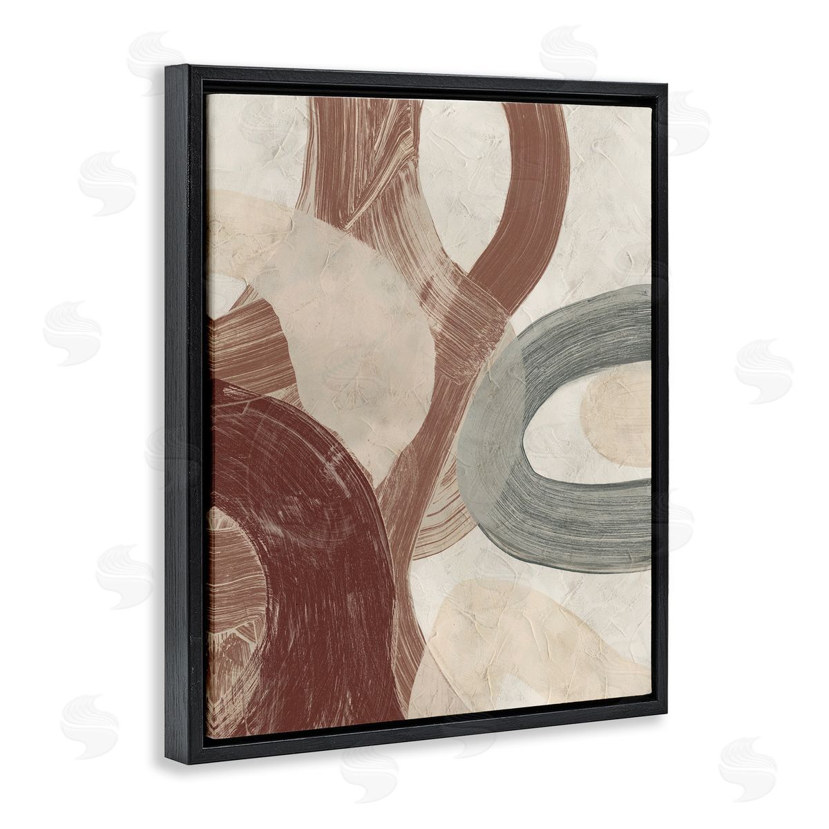 Neutral Shapes Expression Black Floating Frame Canvas Wall Art, Home Decor by June Erica Vess