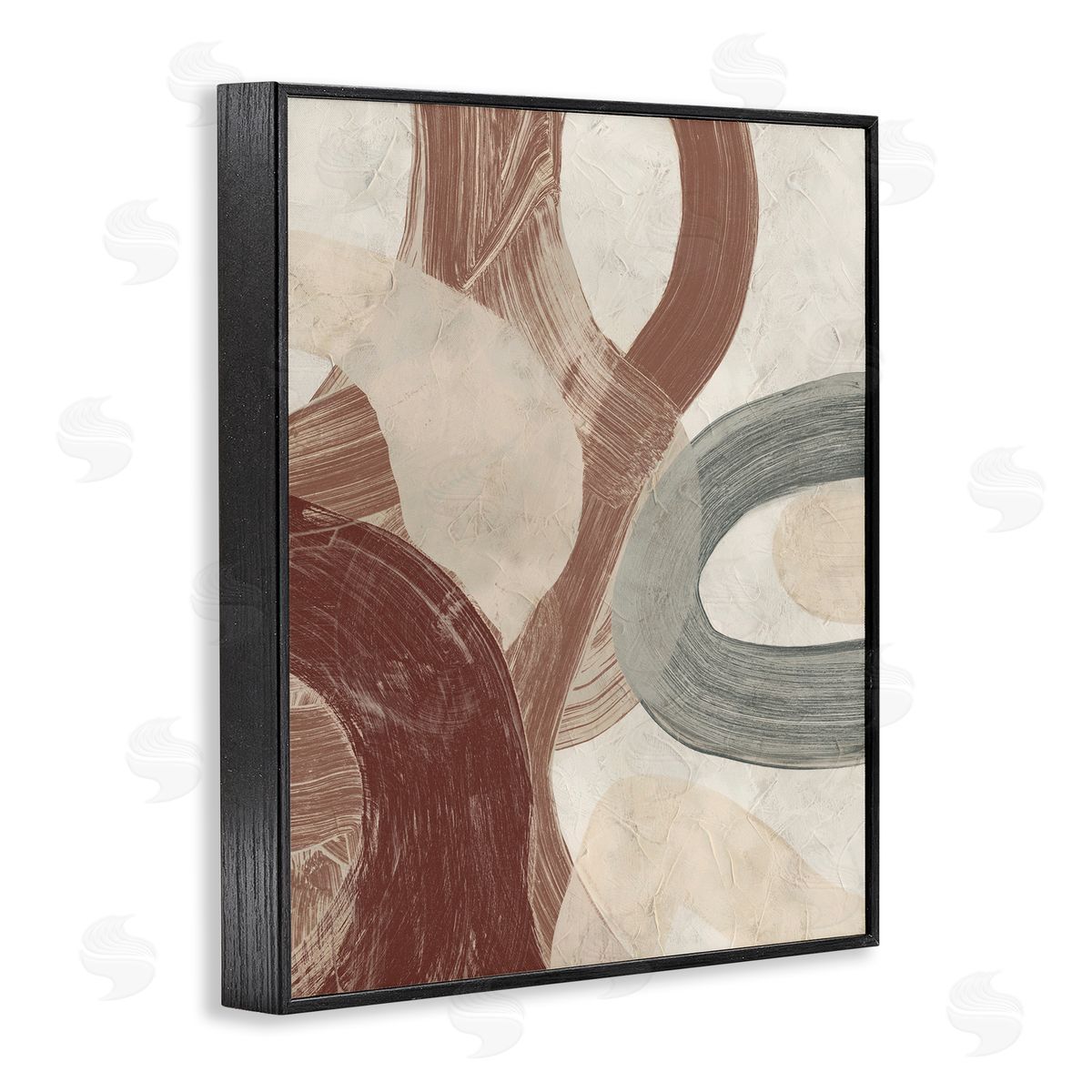 Neutral Shapes Expression Black Frame Print Wall Art, Home Decor by June Erica Vess