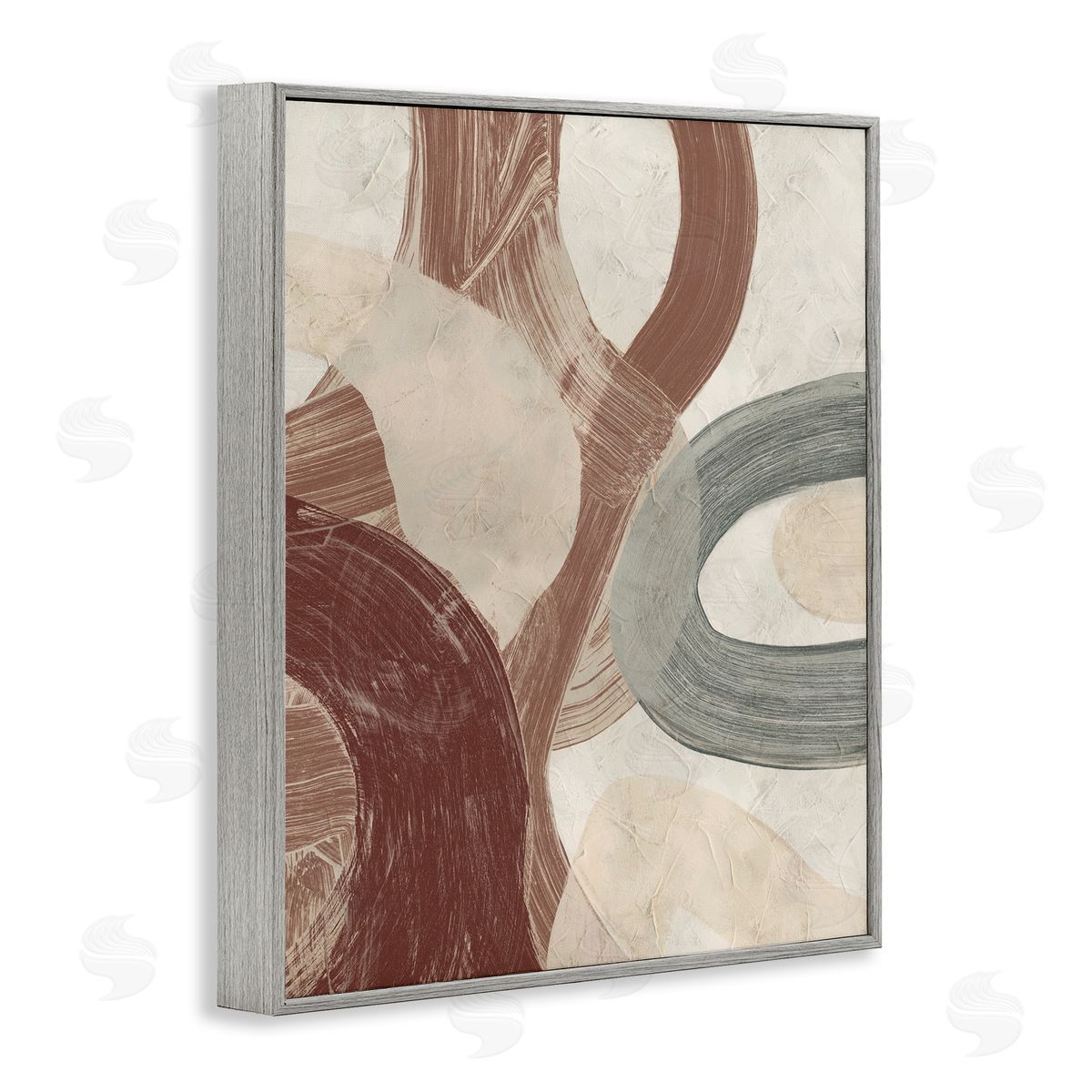 Neutral Shapes Expression Grey Frame Print Wall Art, Home Decor by June Erica Vess